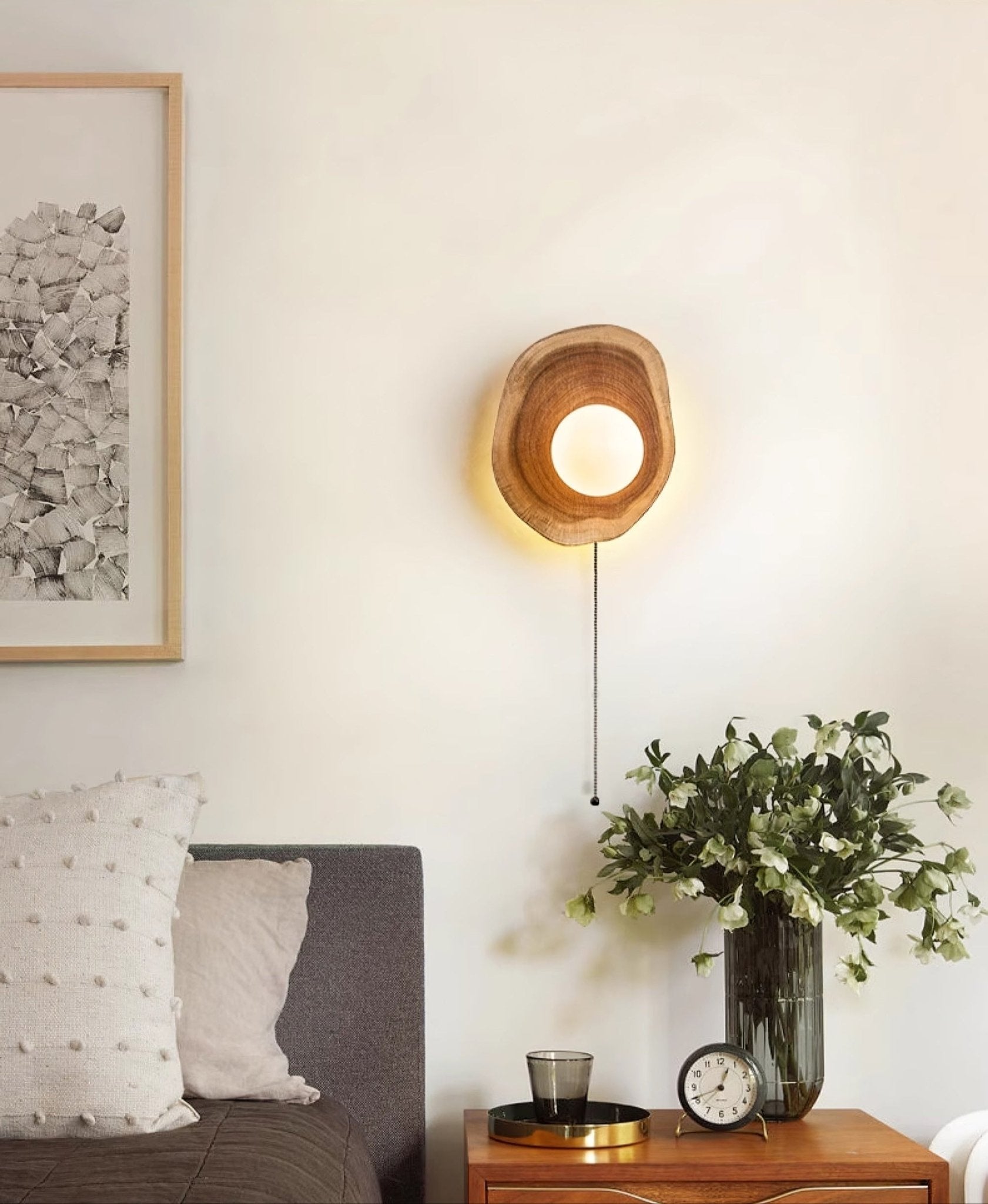 Ligna Moderne Minimaliste Verre Bois Applique Murale Lampe