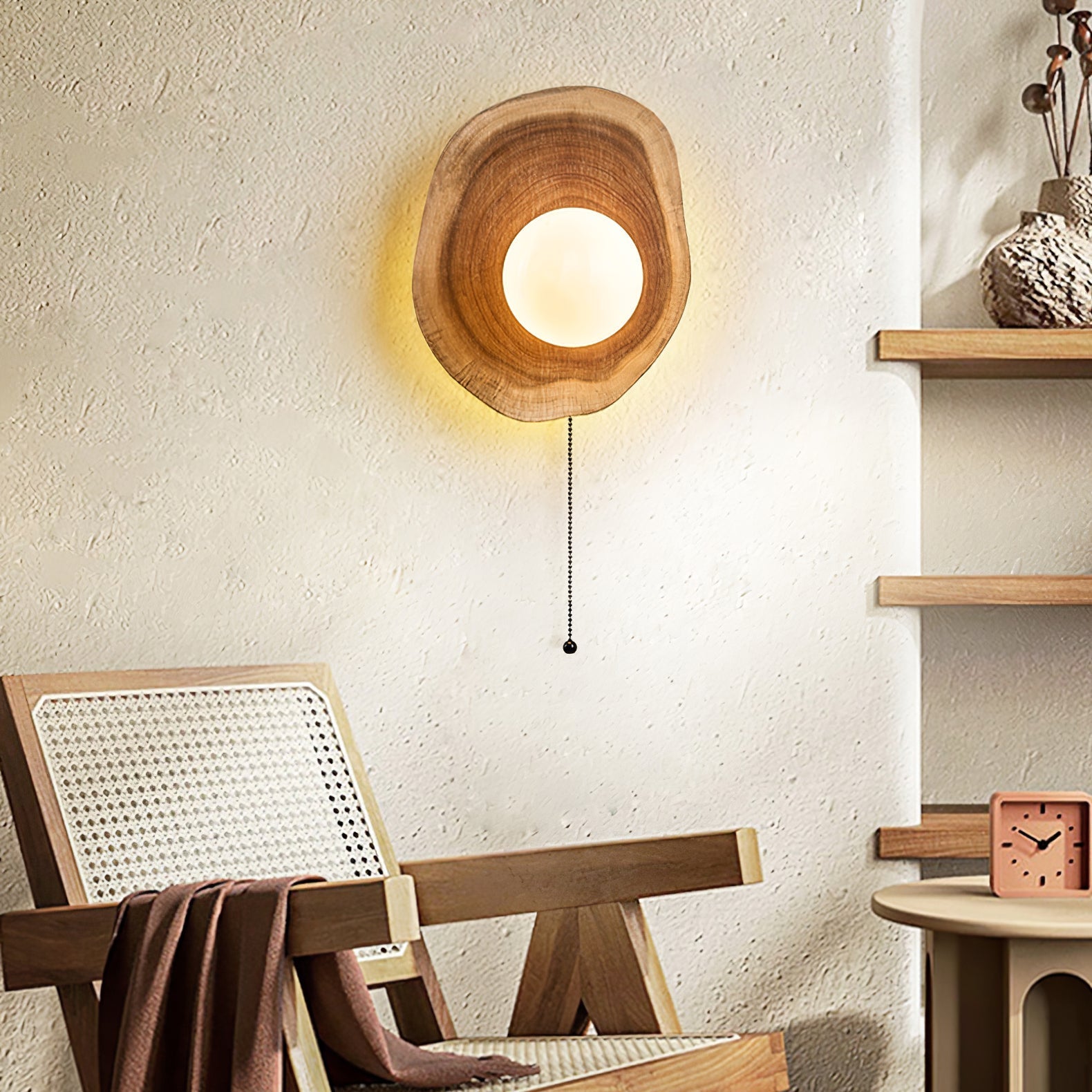 Ligna Moderne Minimaliste Verre Bois Applique Murale Lampe