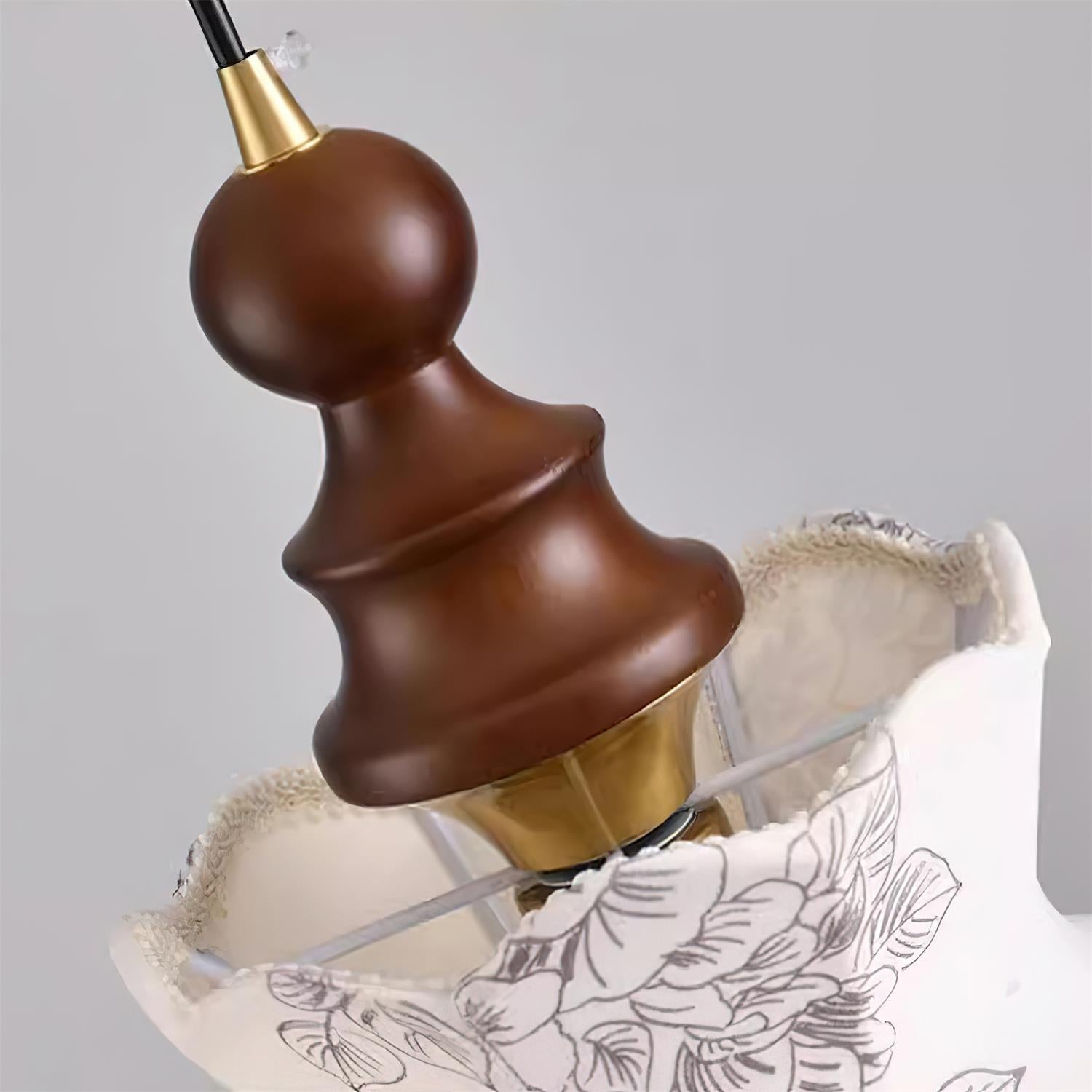 Pendant Lamp and Wood Fabric Vintage Floral Elegant - Letslighting