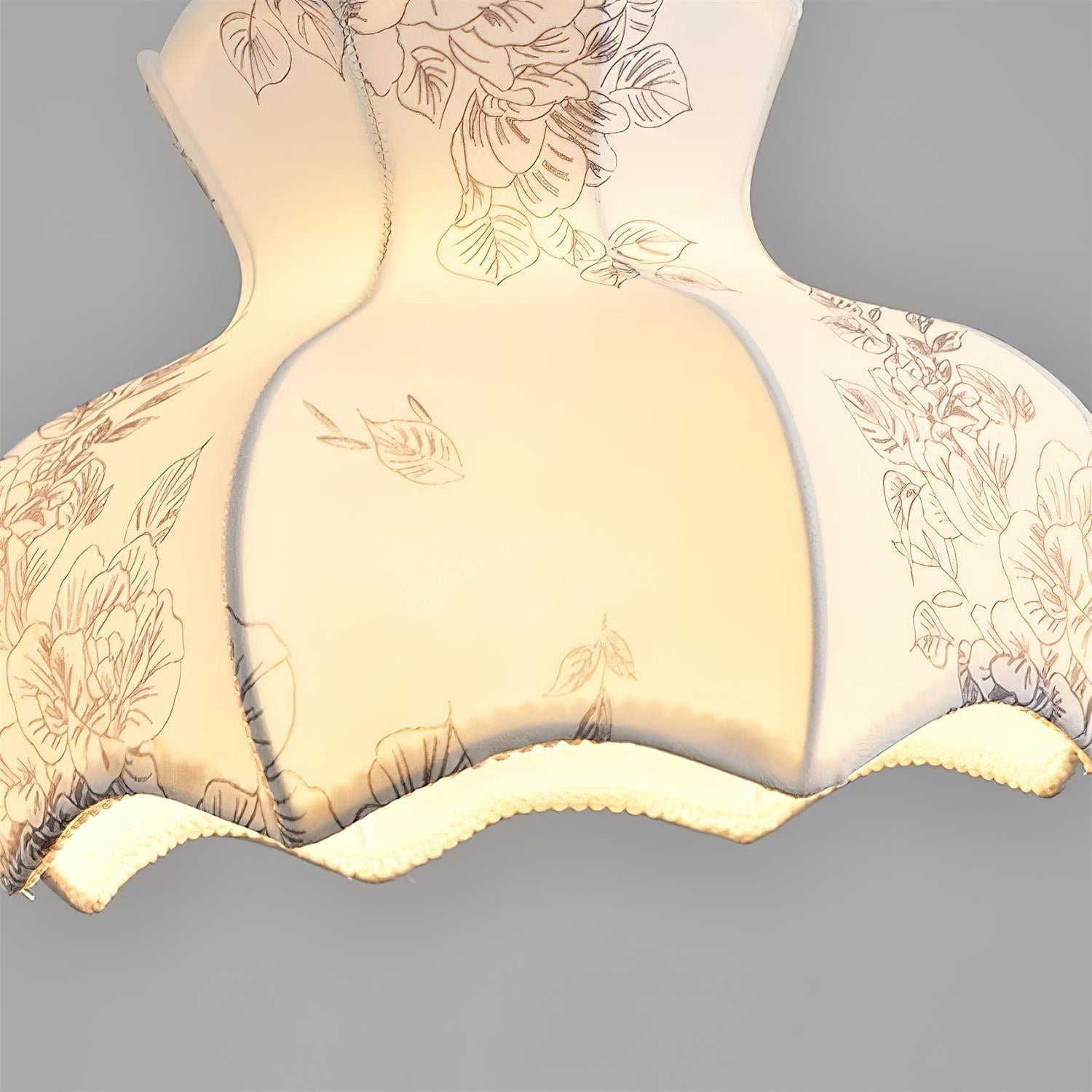 Pendant Lamp and Wood Fabric Vintage Floral Elegant - Letslighting