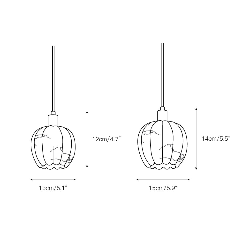 Olraeos Modern Minimalist Brass Alabaster Pendant Light - Lamp Copper