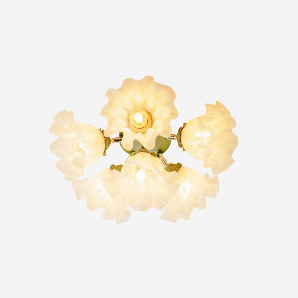 Ceiling Light Petal Shades Wavy Glass Bloom Elegant Floral - Letslighting