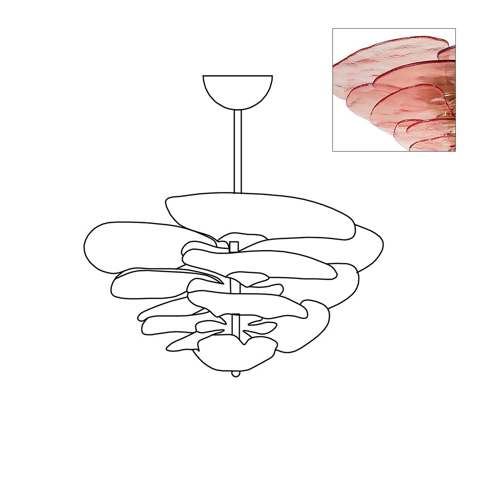 Aurora Chandelier Gold Murano Glass Petal Luxury - Blowlighting