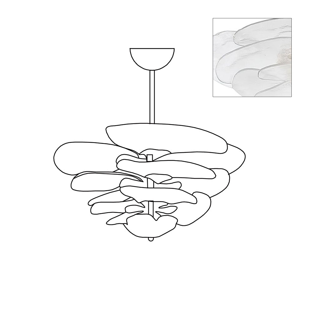 Aurora Chandelier Gold Murano Glass Petal Luxury - Blowlighting