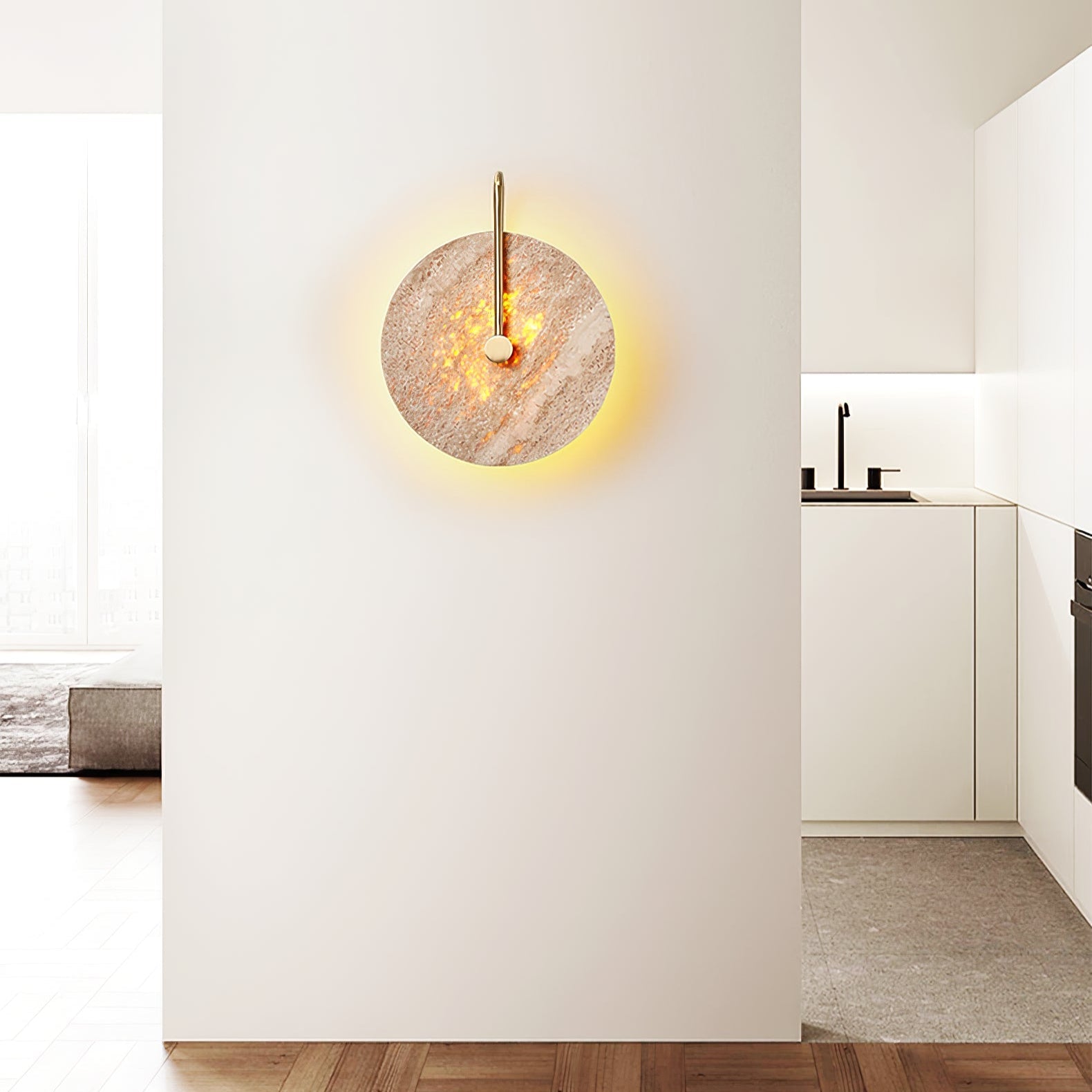 Lior Crochet Moderne Jaune Travertin Applique Murale Lampe
