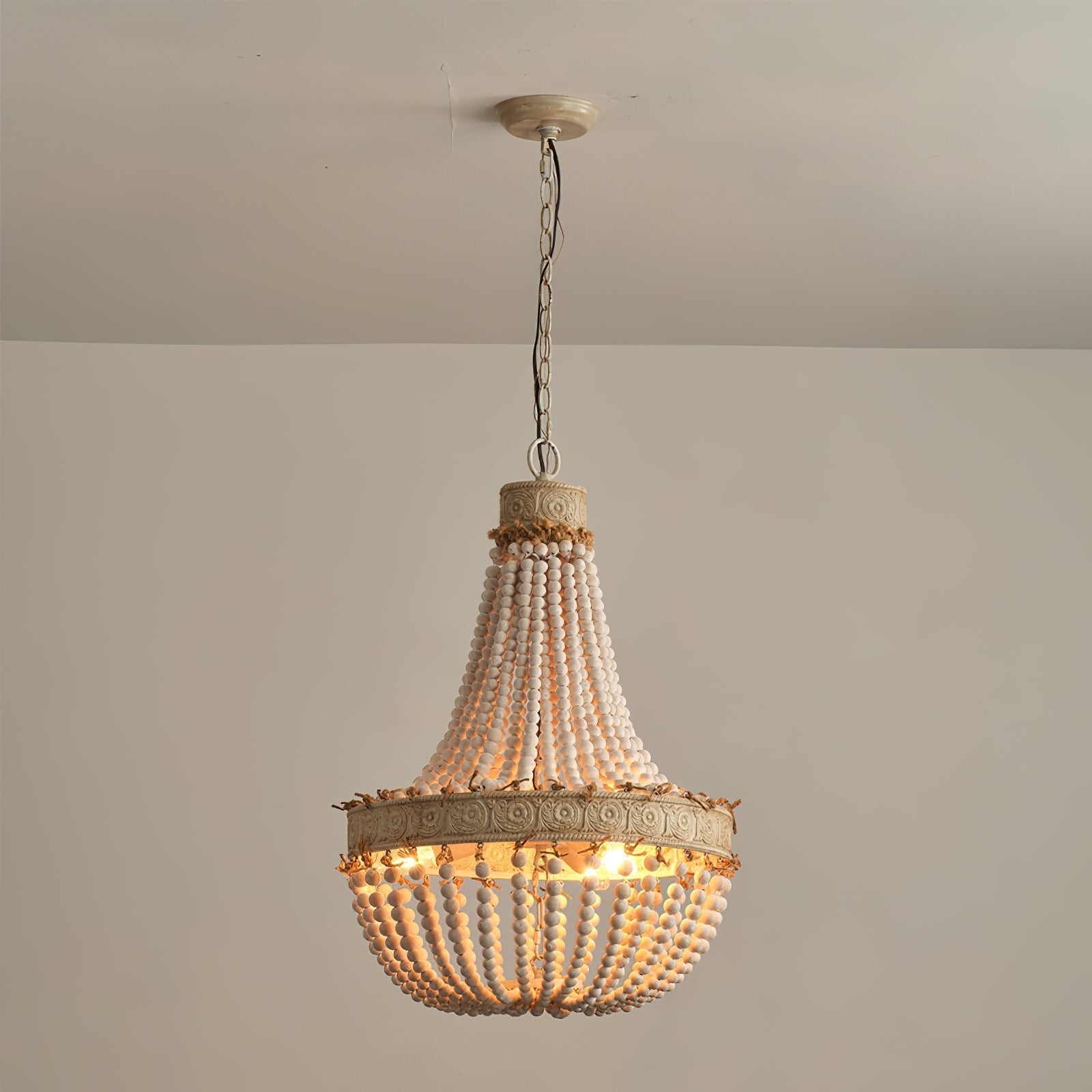 Ulvararis Postmodern Luxury Beaded Wooden Metal Chandelier - Lamp Copper