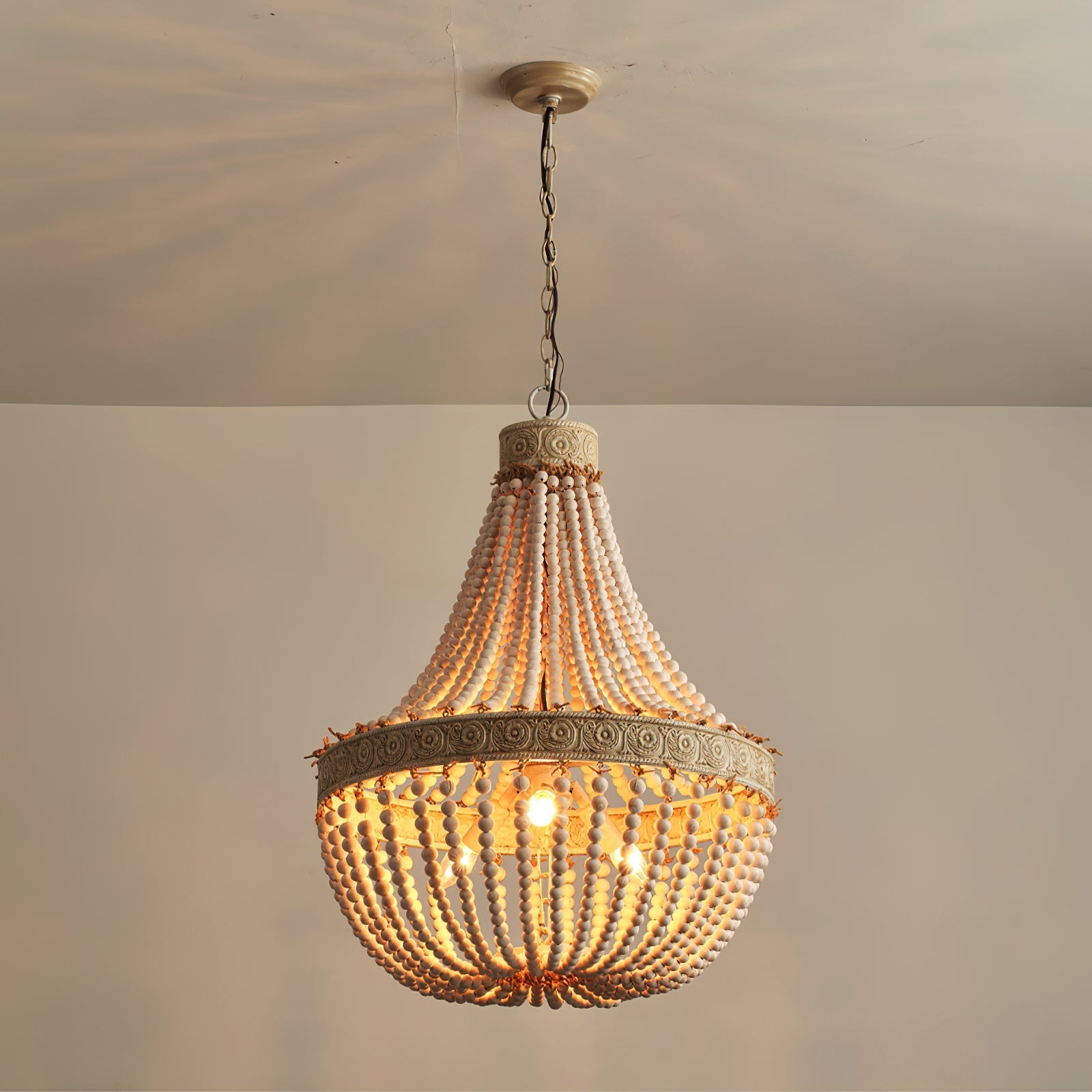 Ulvararis Postmodern Luxury Beaded Wooden Metal Chandelier - Lamp Copper