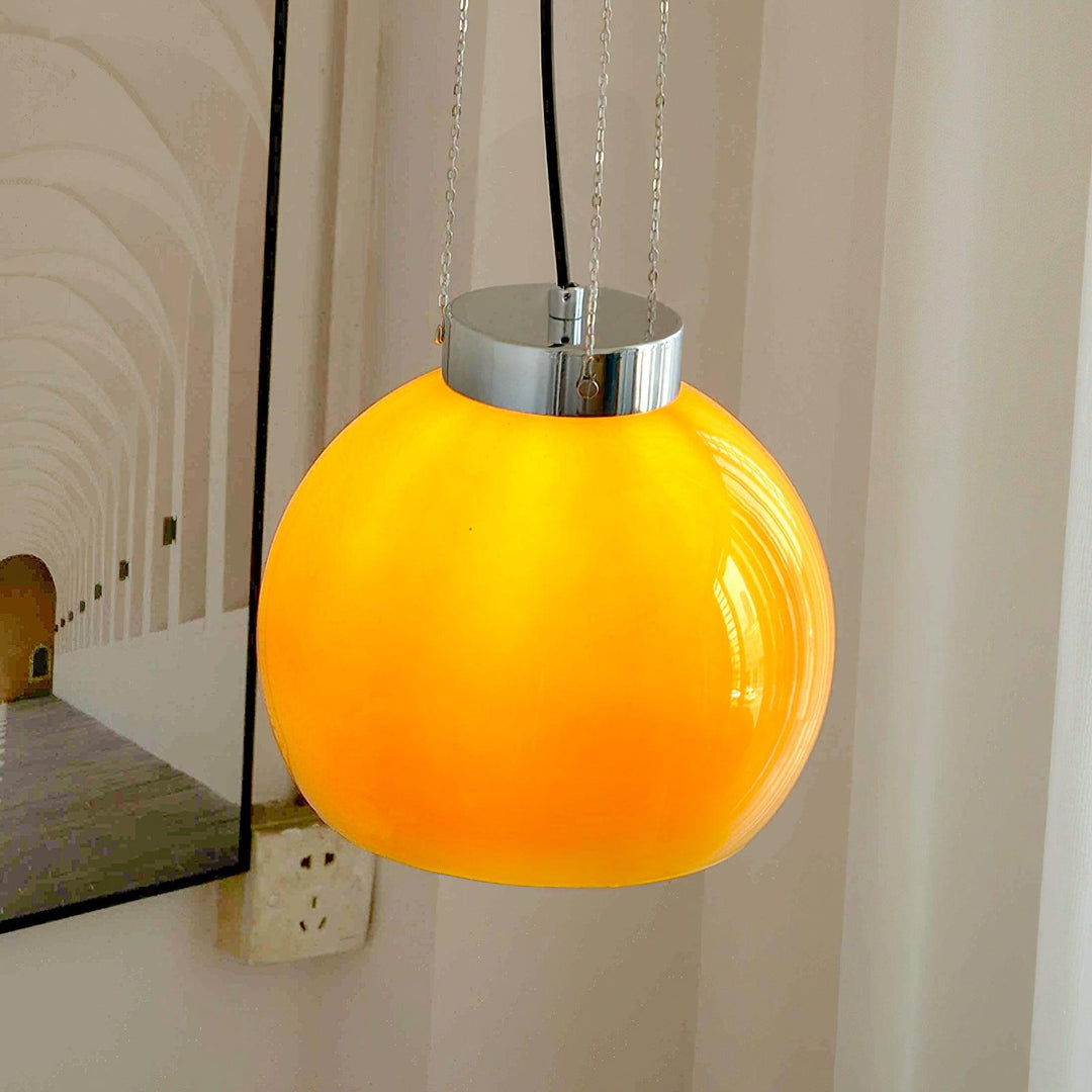 Valentina Globe LED Suspension Jaune Métal Verre Salon Chambre à Coucher