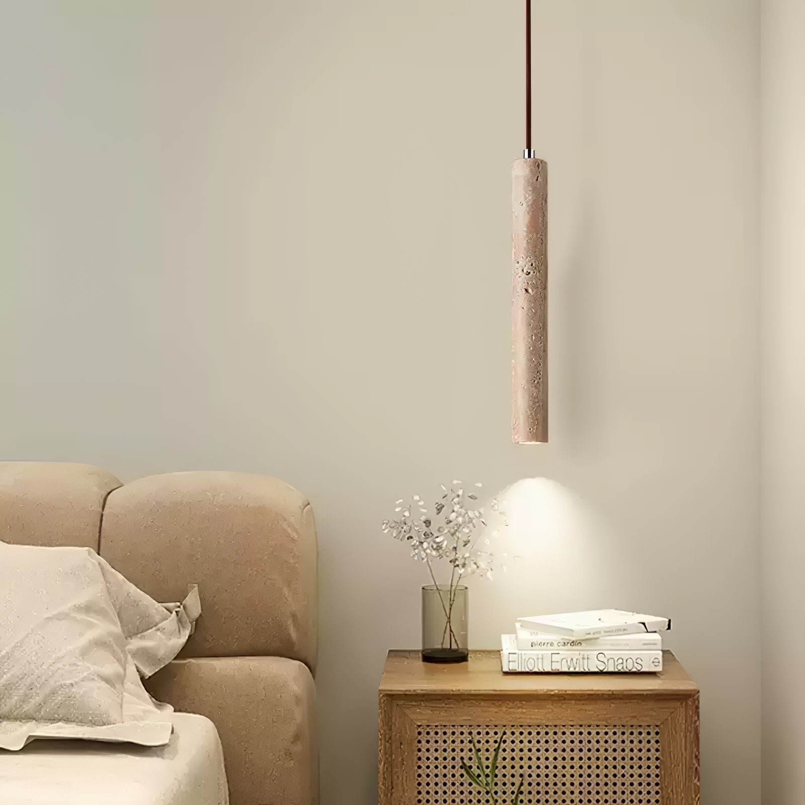 Olvynarae Cylindrical Travertine Pendant Light - Letslighting