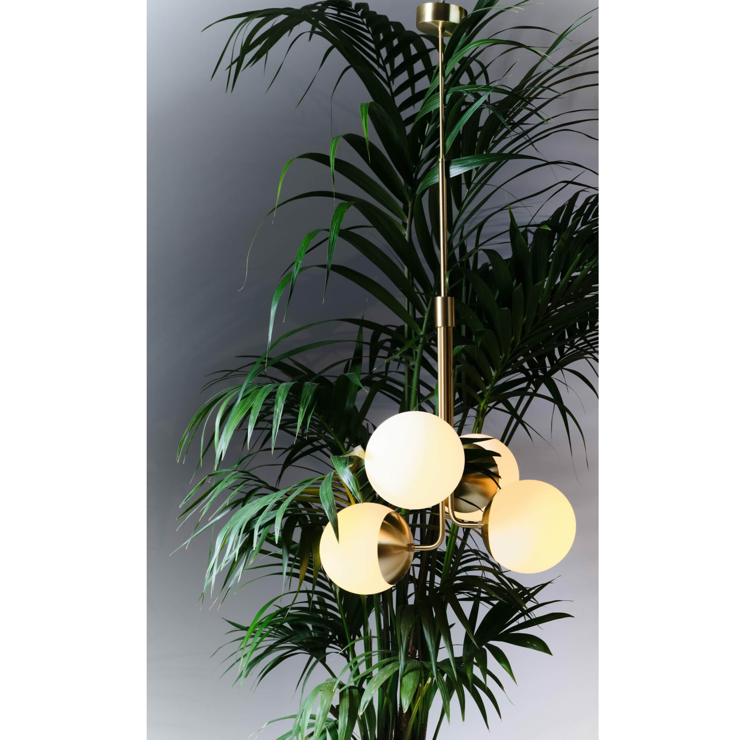 Uzorus Art Bouquet Velvet Green Glass Chandelier - Lamp Copper