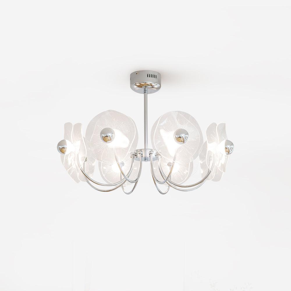 Lotus Chandelier Curved Glass Elegant Modern - Letslighting
