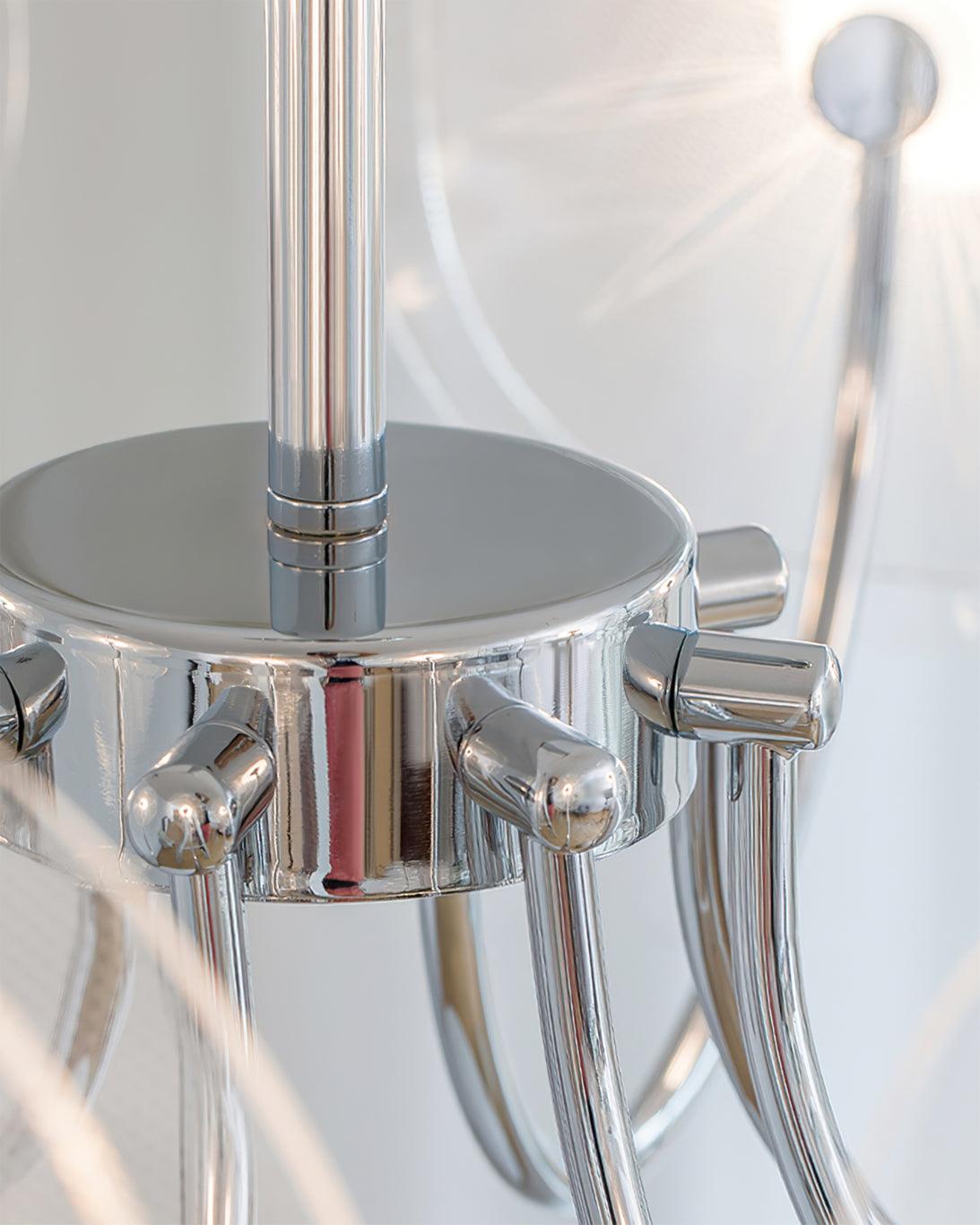 Lotus Chandelier Curved Glass Elegant Modern - Letslighting