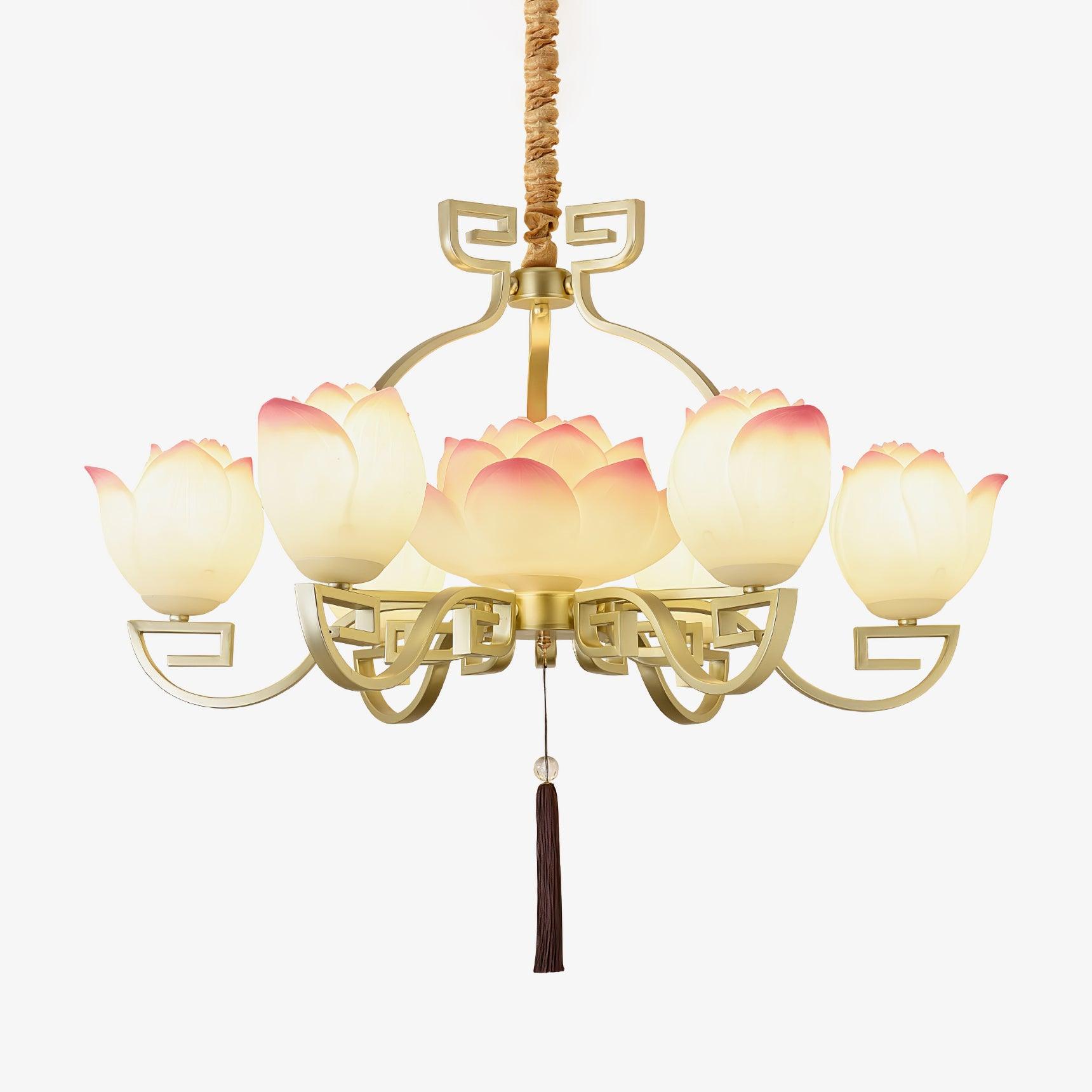 Lotus Oriental Resin Chandelier - Blowlighting