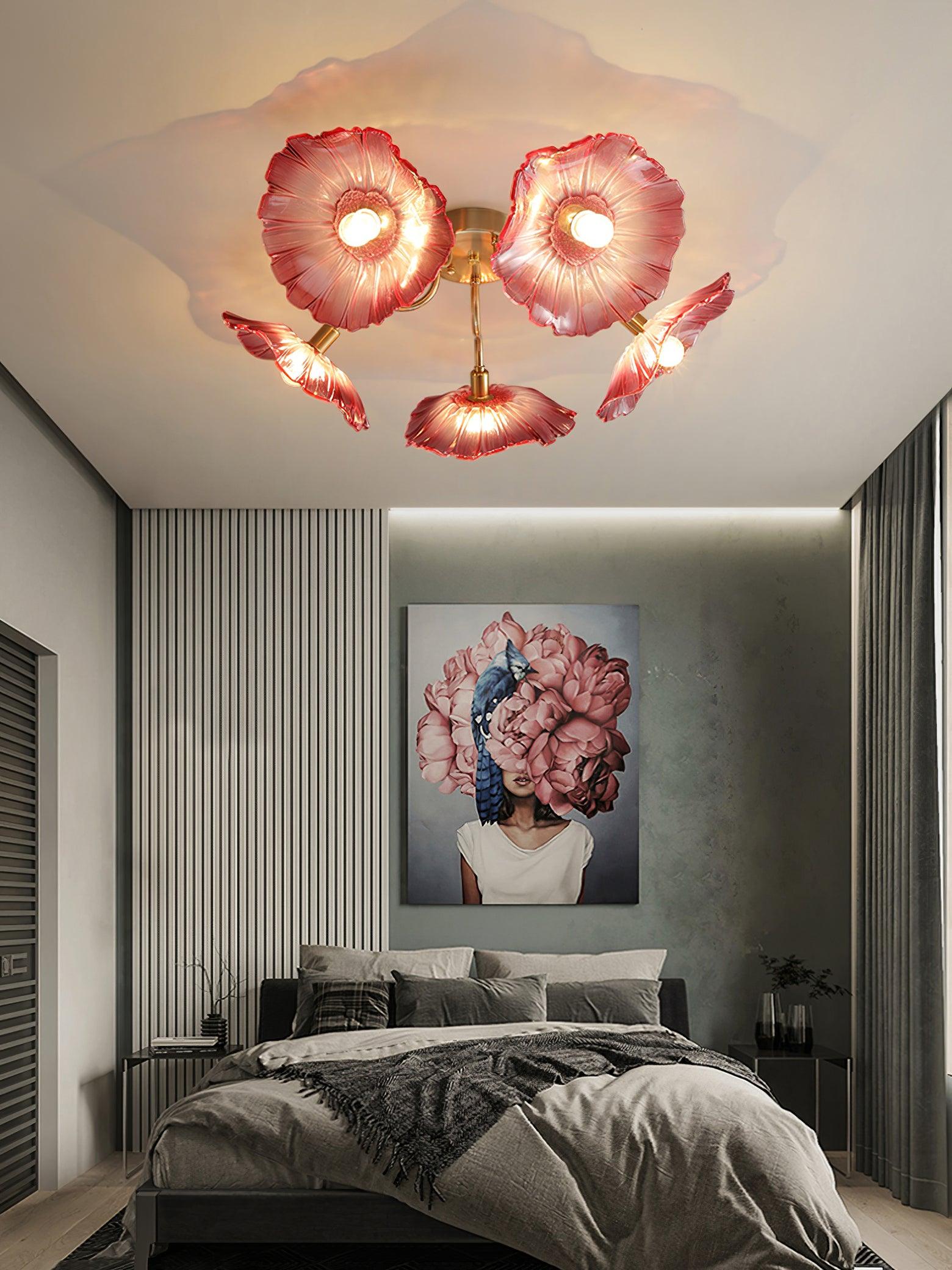 Lotus Leaf Glass Ceiling Lamp - Blowlighting