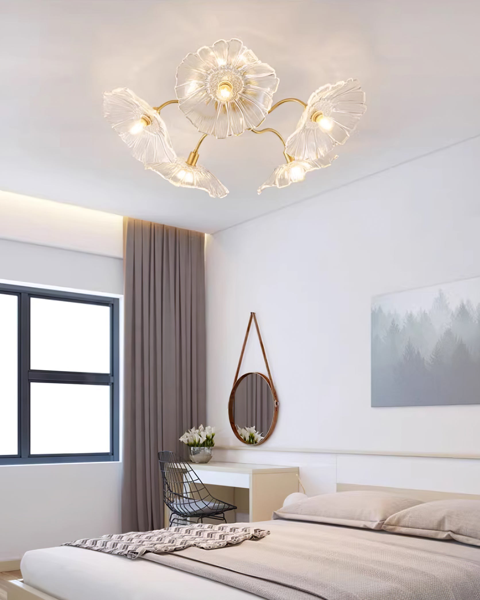 Lotus Leaf Glass Ceiling Lamp - Blowlighting