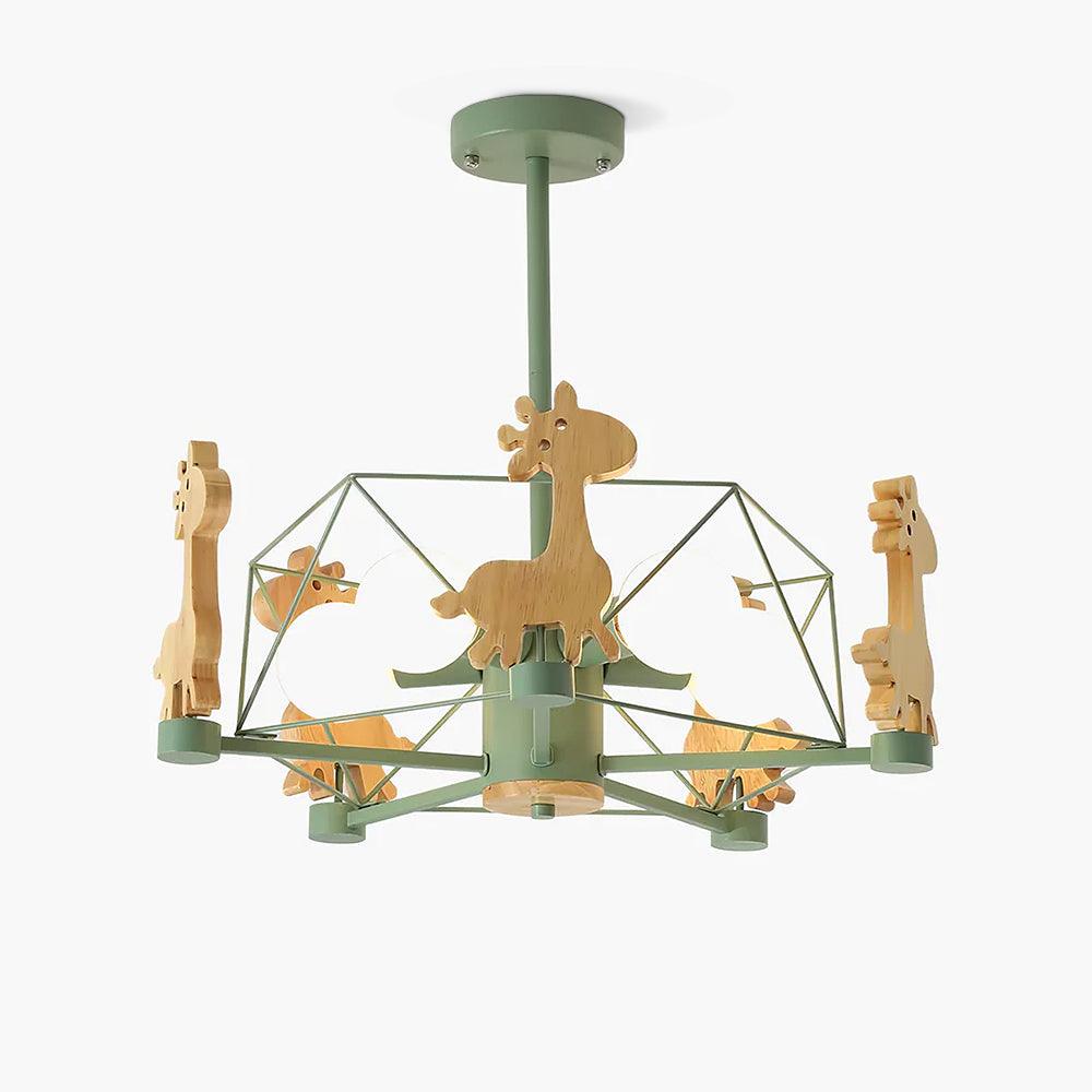 Lovely Deer Wooden Chandelier - Blowlighting