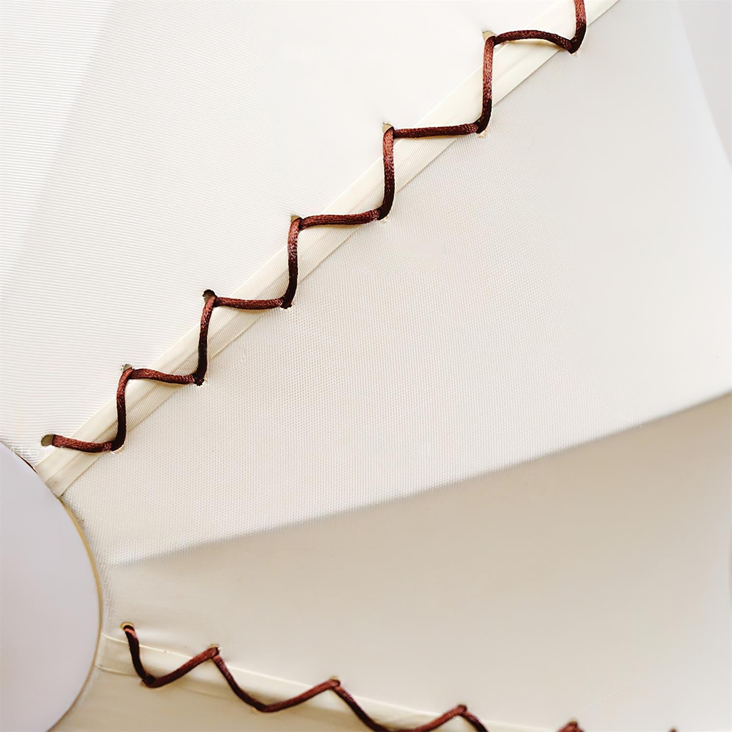 Ceiling Light Beige Fabric with Walnut Wood Accents Artistic - Letslighting
