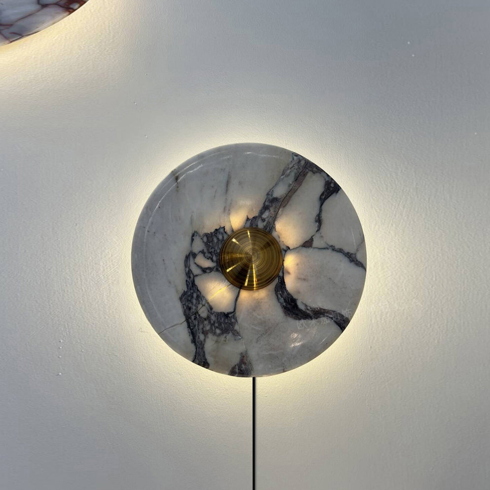 Mydorila Nordic Art Plug Marble Metal Wall Lamp - Lamp Copper