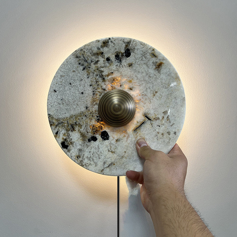 Mydorila Nordic Art Plug Marble Metal Wall Lamp - Lamp Copper