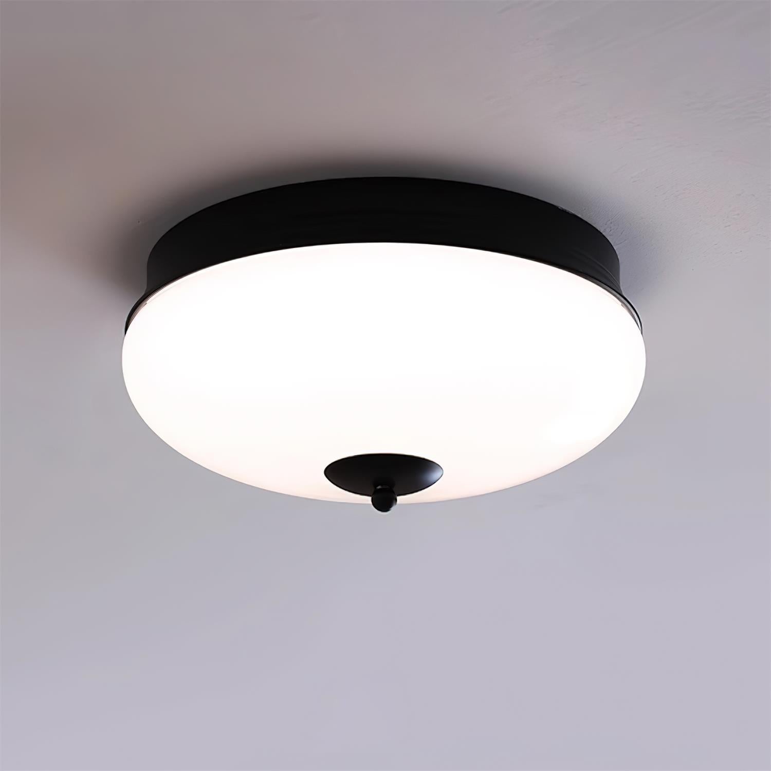 Ludo Ceiling Lamp Milky Glass Brass Accent Classic - Letslighting