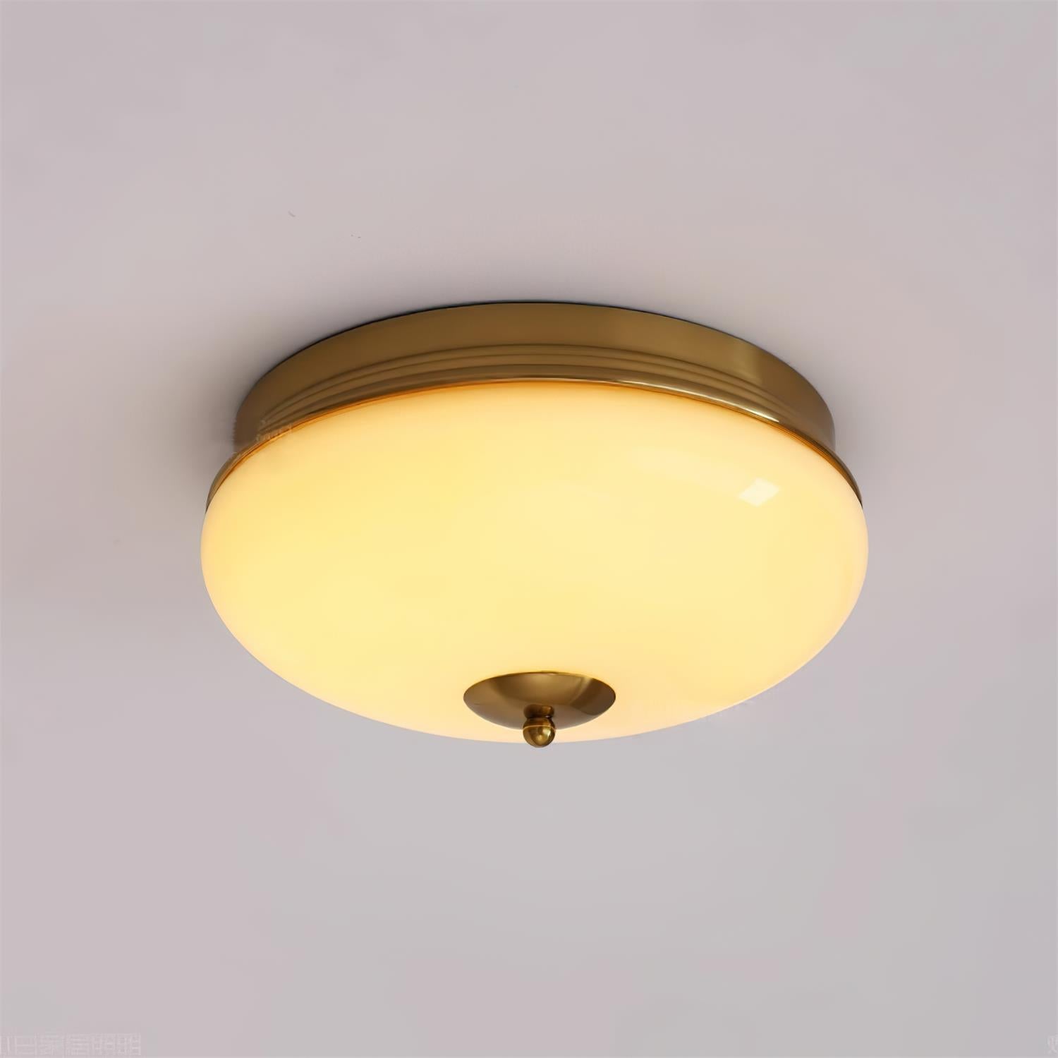 Ludo Ceiling Lamp Milky Glass Brass Accent Classic - Letslighting