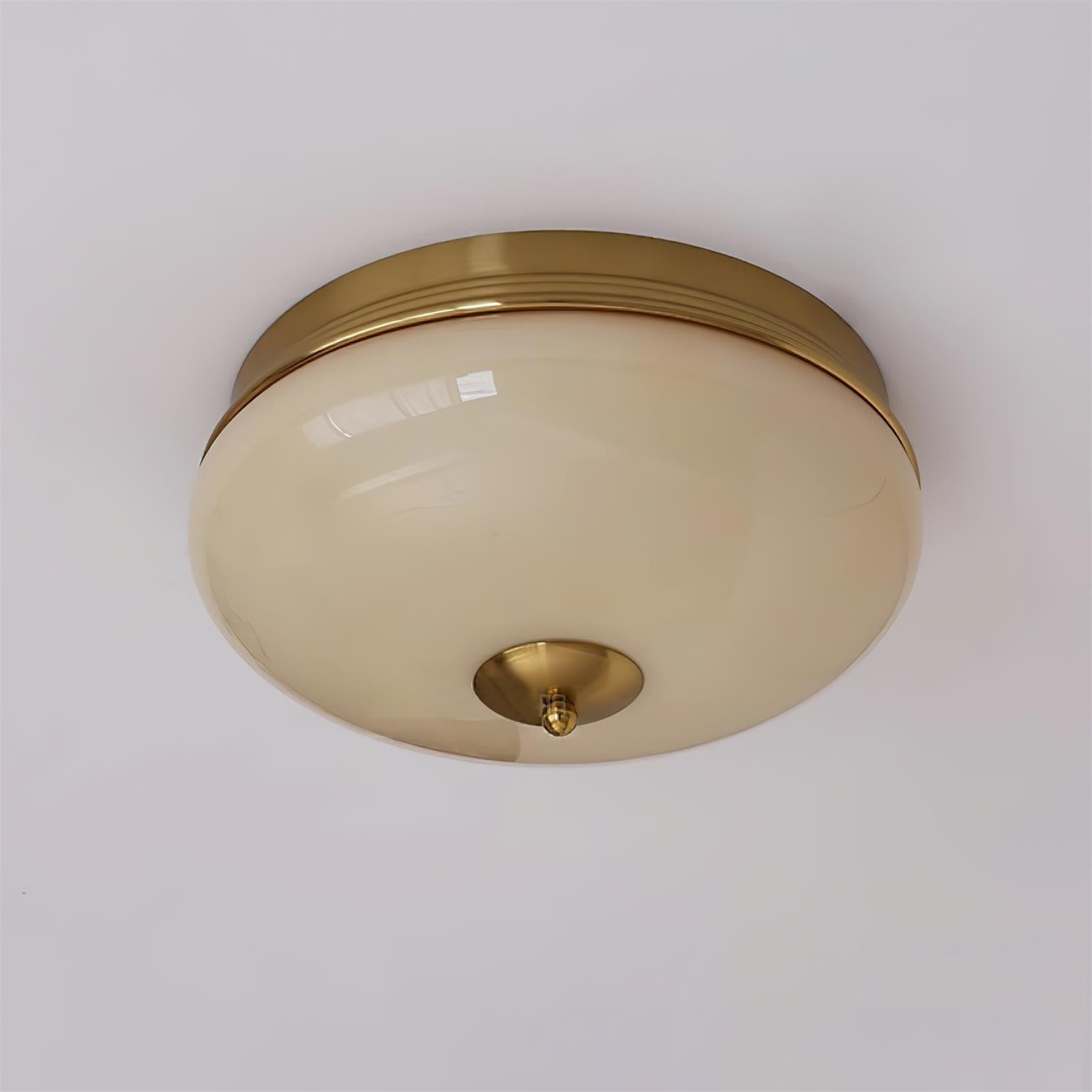 Ludo Ceiling Lamp Milky Glass Brass Accent Classic - Letslighting