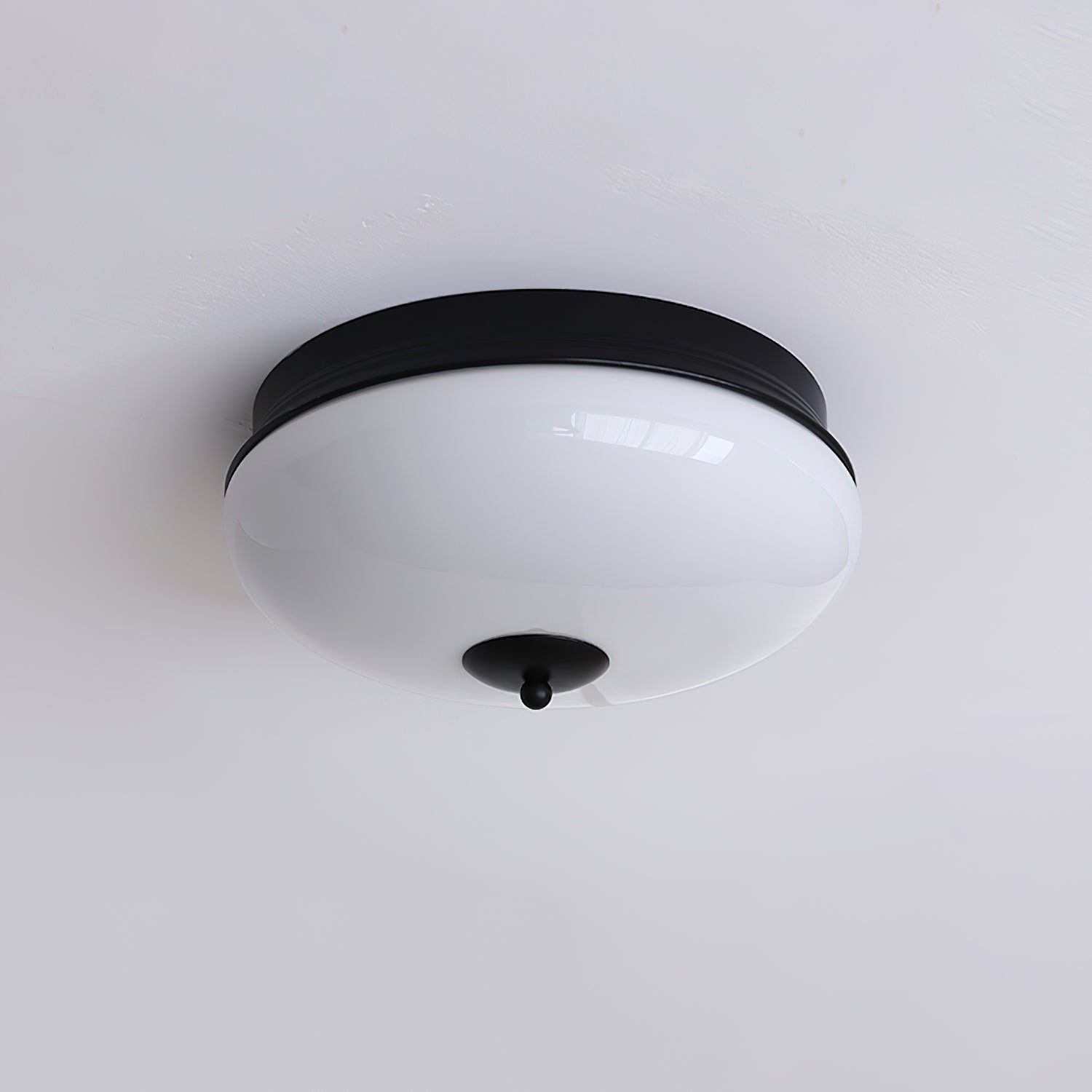 Ludo Ceiling Lamp Milky Glass Brass Accent Classic - Letslighting