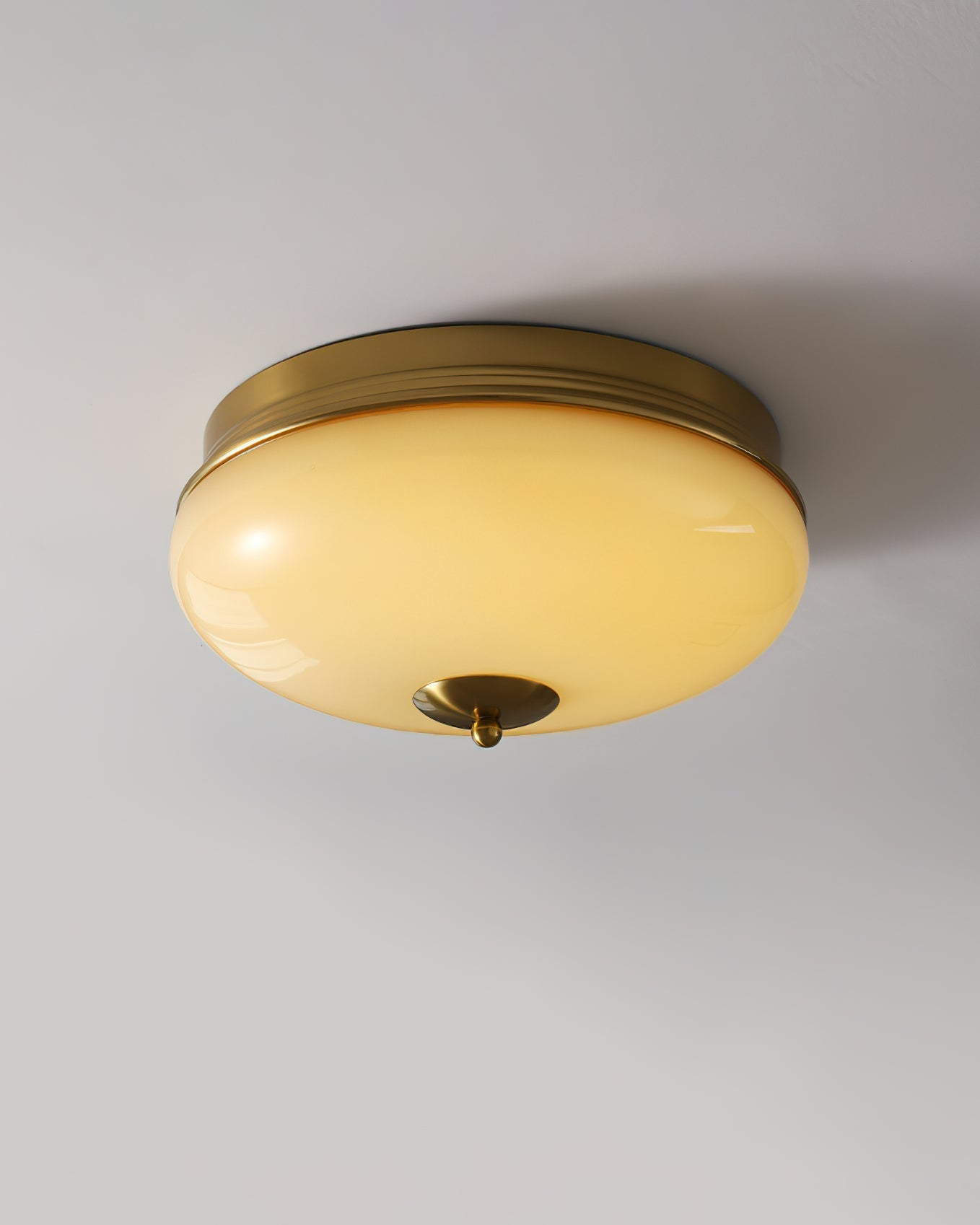 Ludo Ceiling Lamp Milky Glass Brass Accent Classic - Letslighting