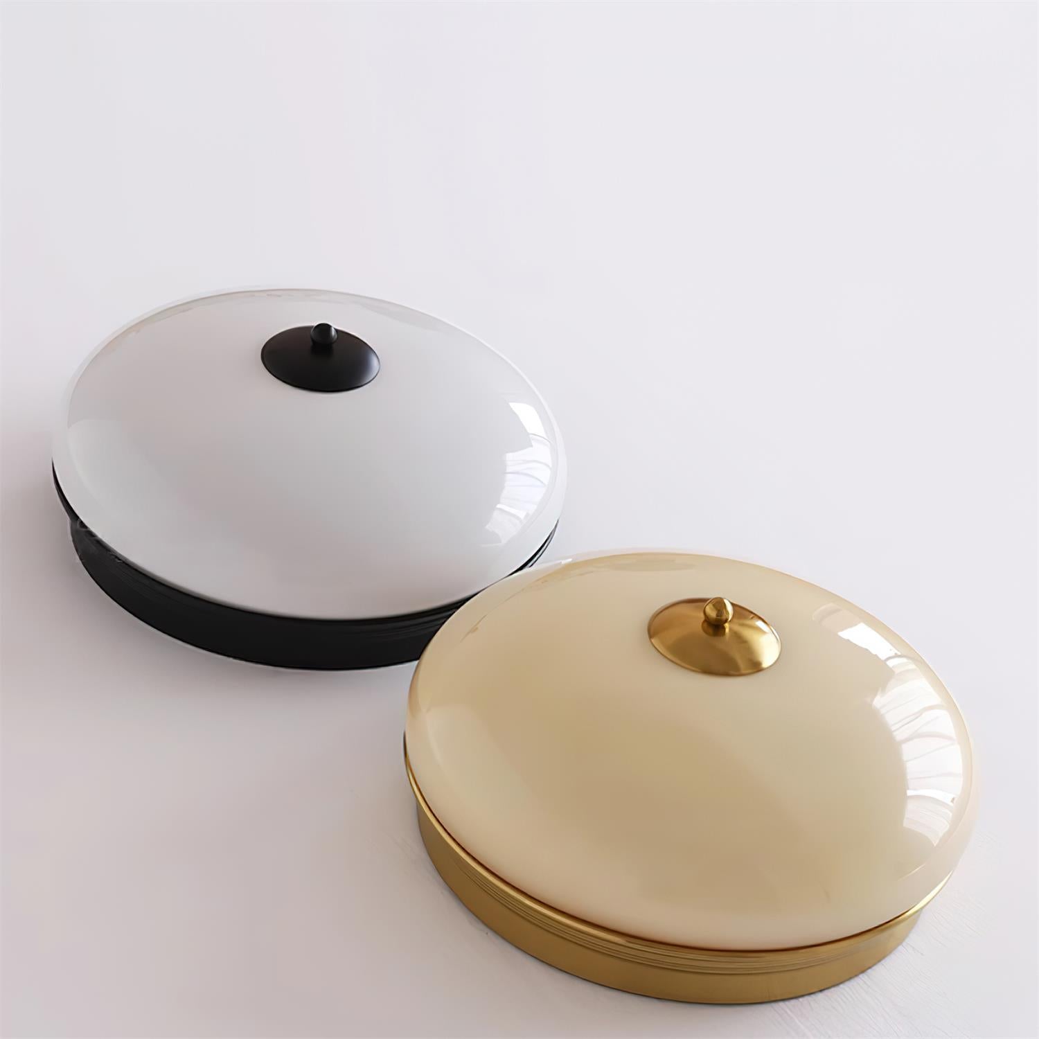 Ludo Ceiling Lamp Milky Glass Brass Accent Classic - Letslighting
