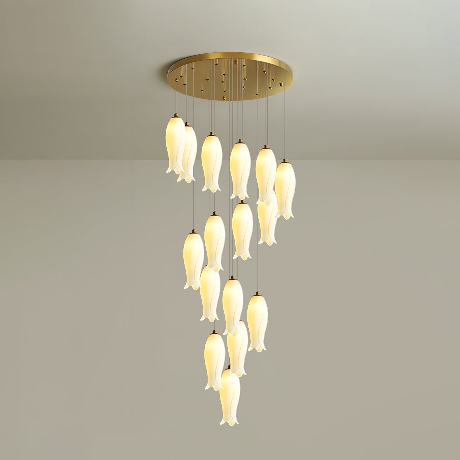 Sylirion Alabaster Brass Chandelier - Blowlighting