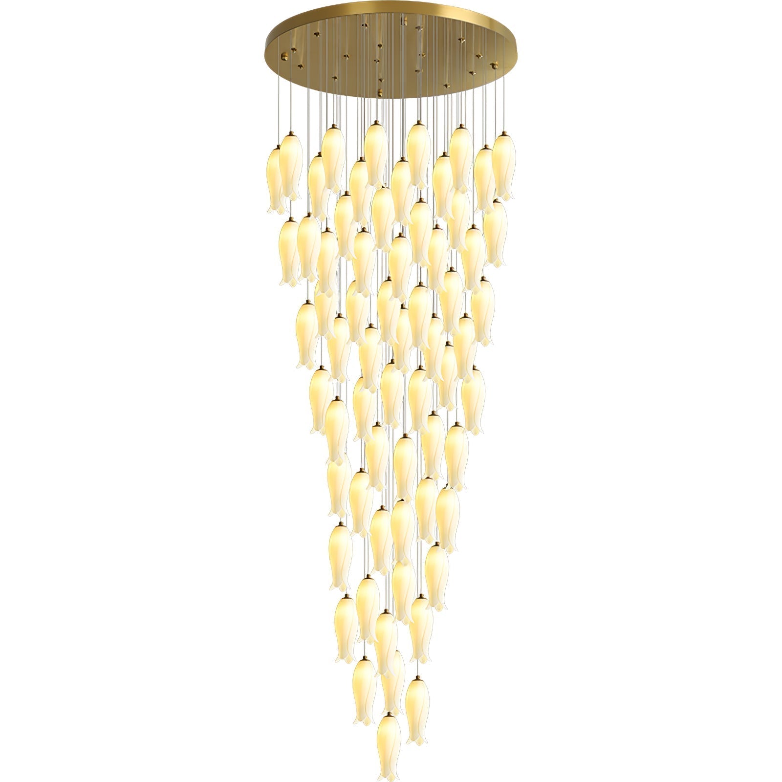 Sylirion Alabaster Brass Chandelier - Blowlighting
