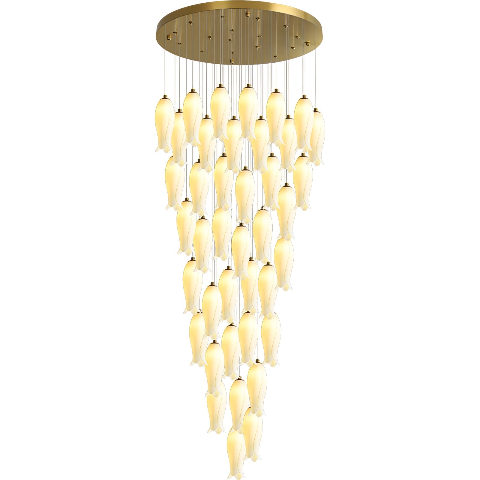 Sylirion Alabaster Brass Chandelier - Blowlighting