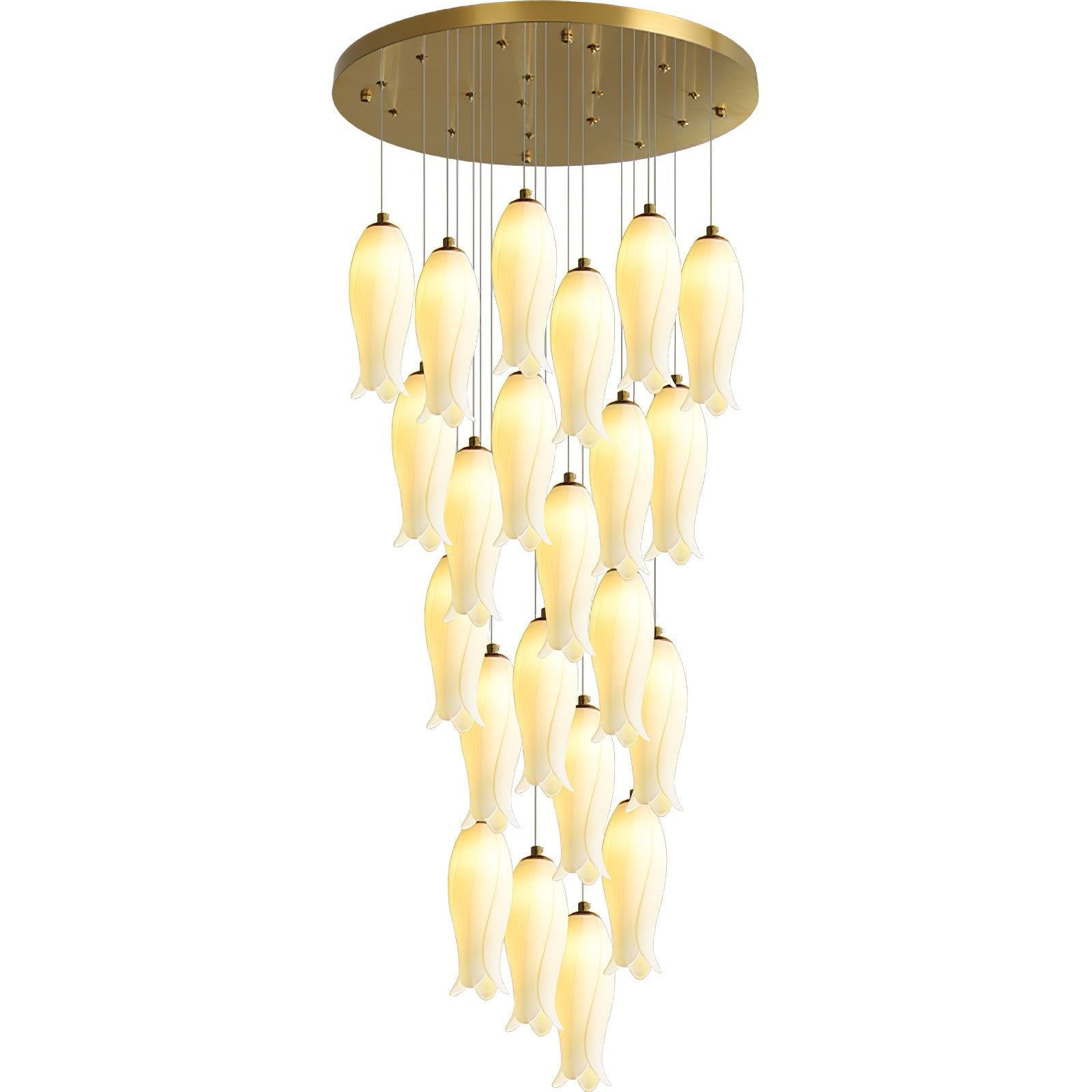Sylirion Alabaster Brass Chandelier - Blowlighting