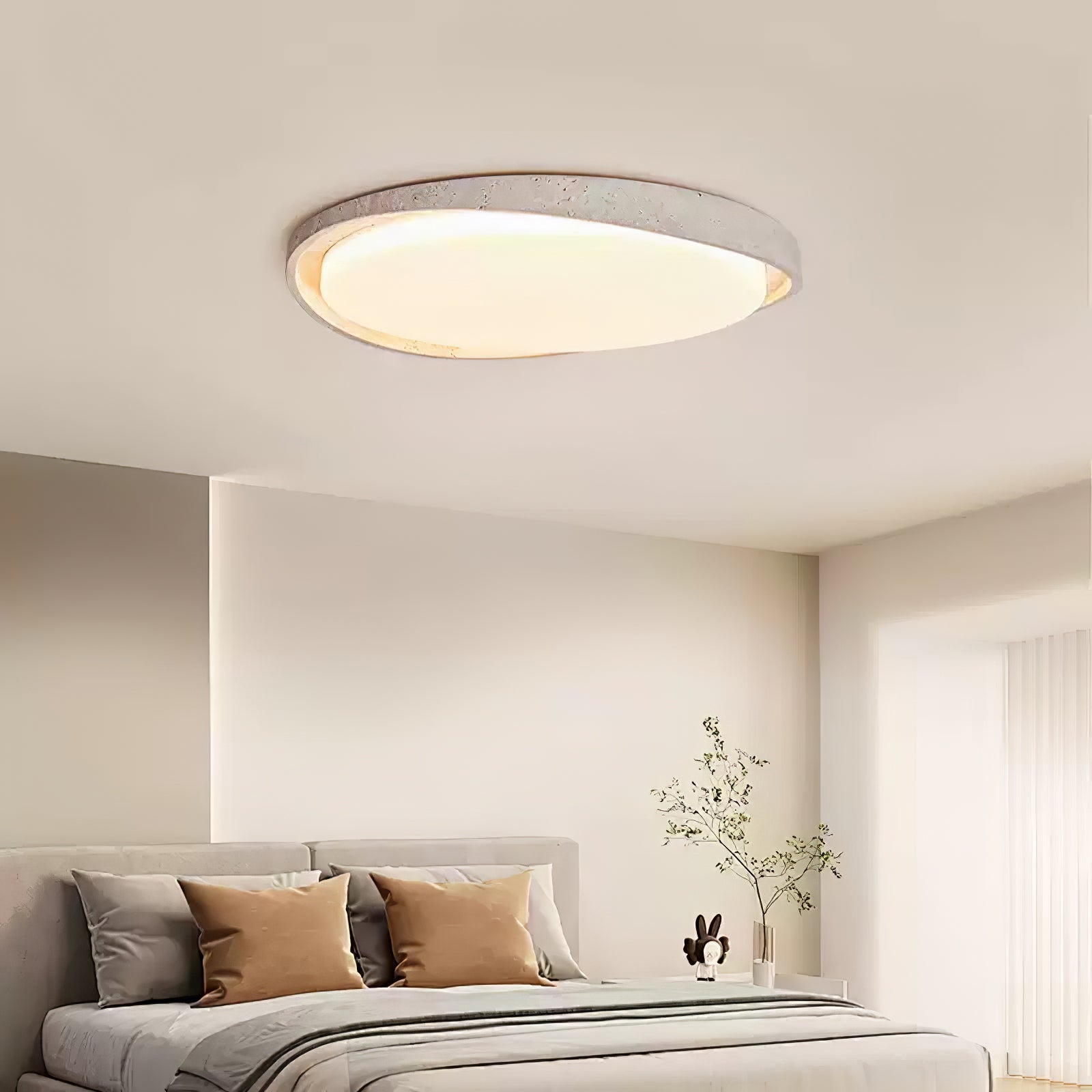 Vanoren Oval Frame Travertine Ceiling Light - Letslighting