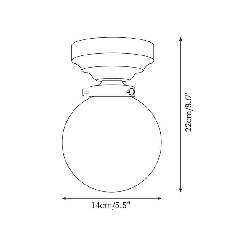 Ceiling Light Globe Shade Clear Glass Walnut Wood Canopy Brass - Letslighting