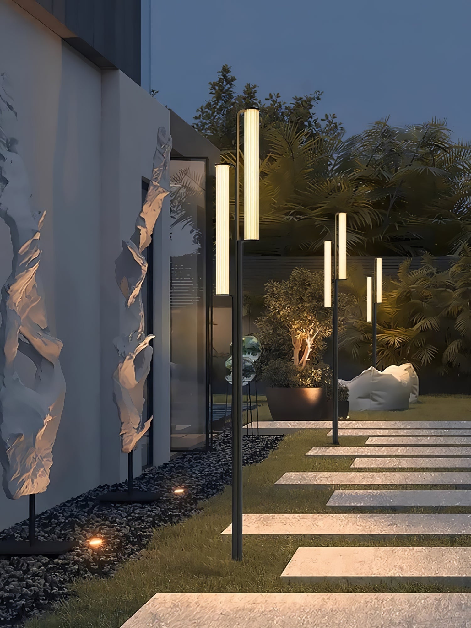 Lumo Arc Art LED Acier Inoxydable Lampe Extérieure sur Pied