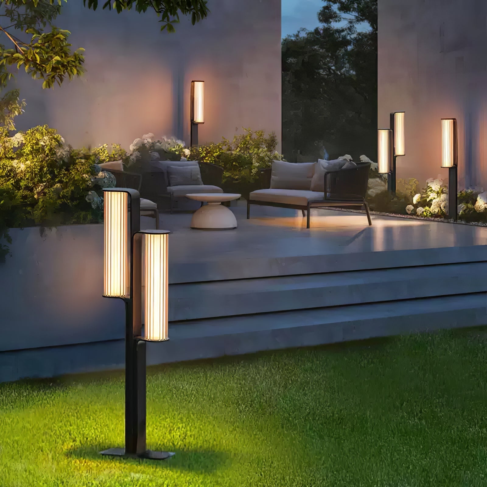 Lumo Arc Duo Acier Inoxydable Lampe Extérieure