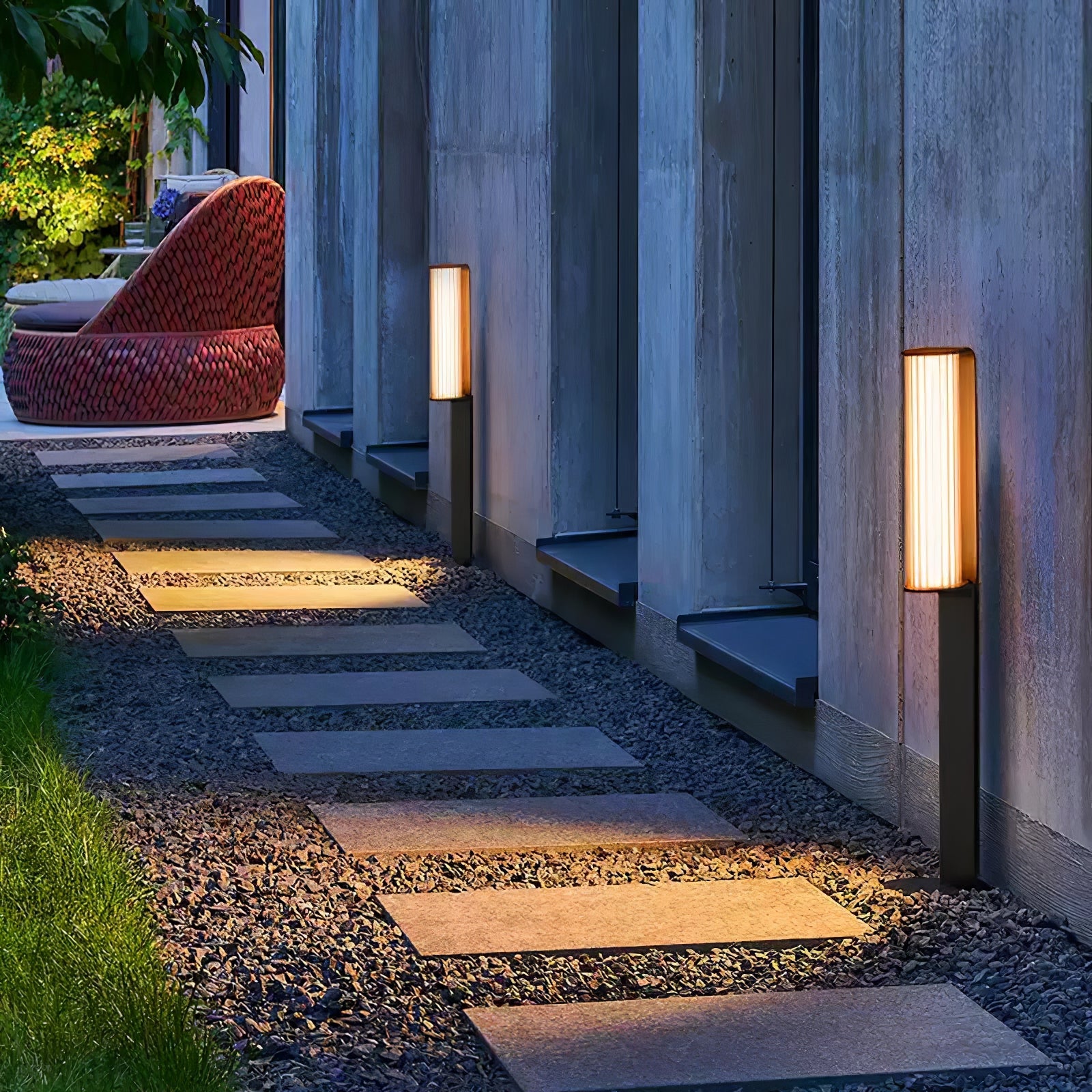 Lumo Arc Duo Acier Inoxydable Lampe Extérieure