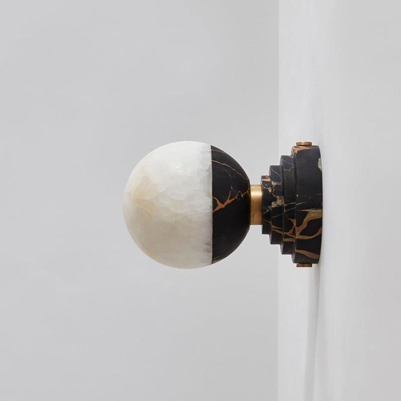Nythee Modern Minimalist Brass Marble Wall Lamp - Lamp Copper