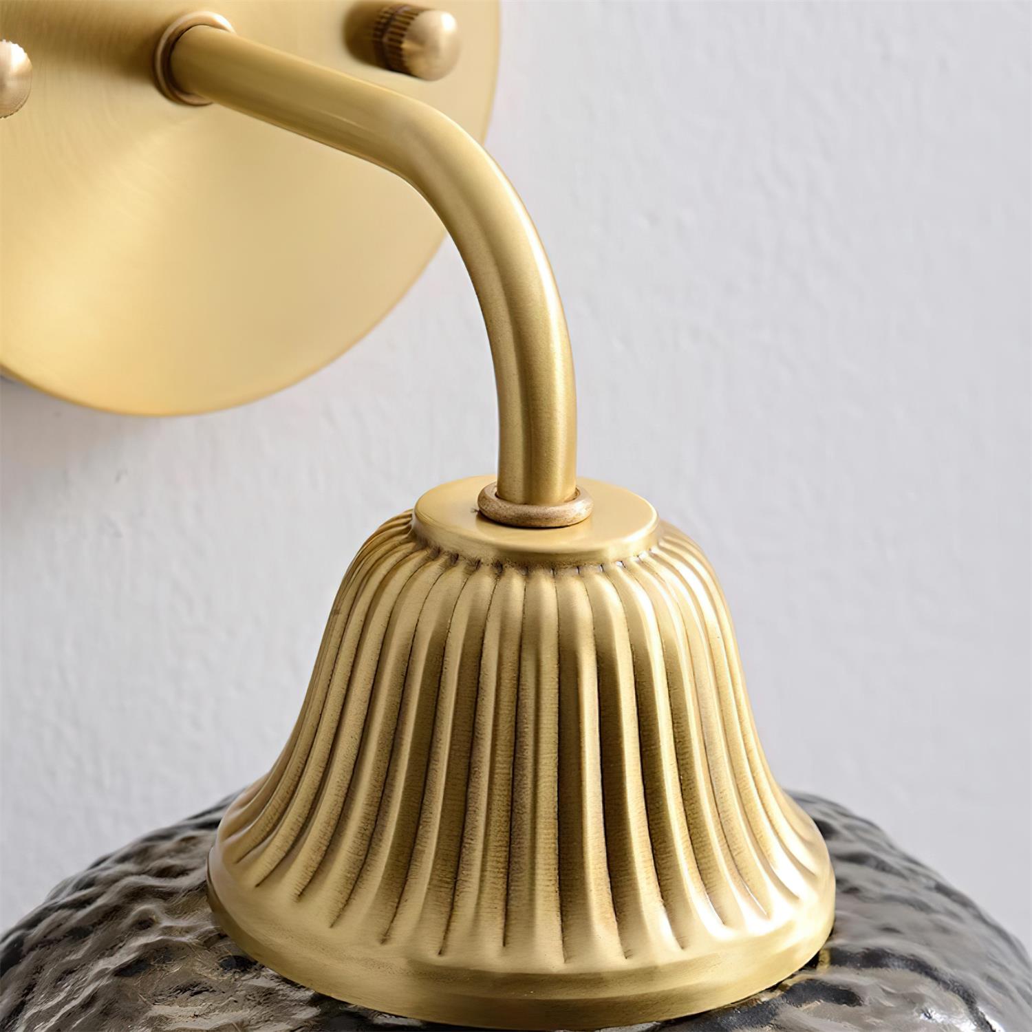 Lunara Wall Lamp with Hammered Glass Shade - Letslighting