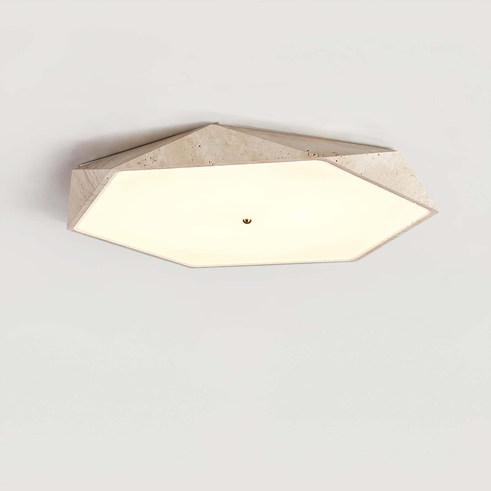 Hexagonal Travertine Ceiling Light - Letslighting