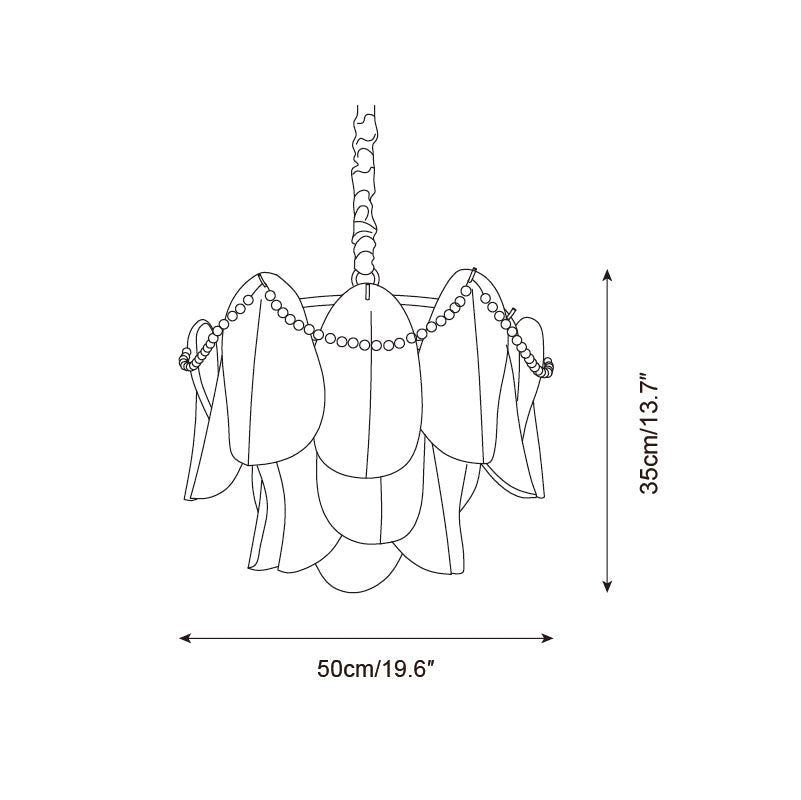 Lunaria Glass Petal Chandelier with Pearl - Letslighting
