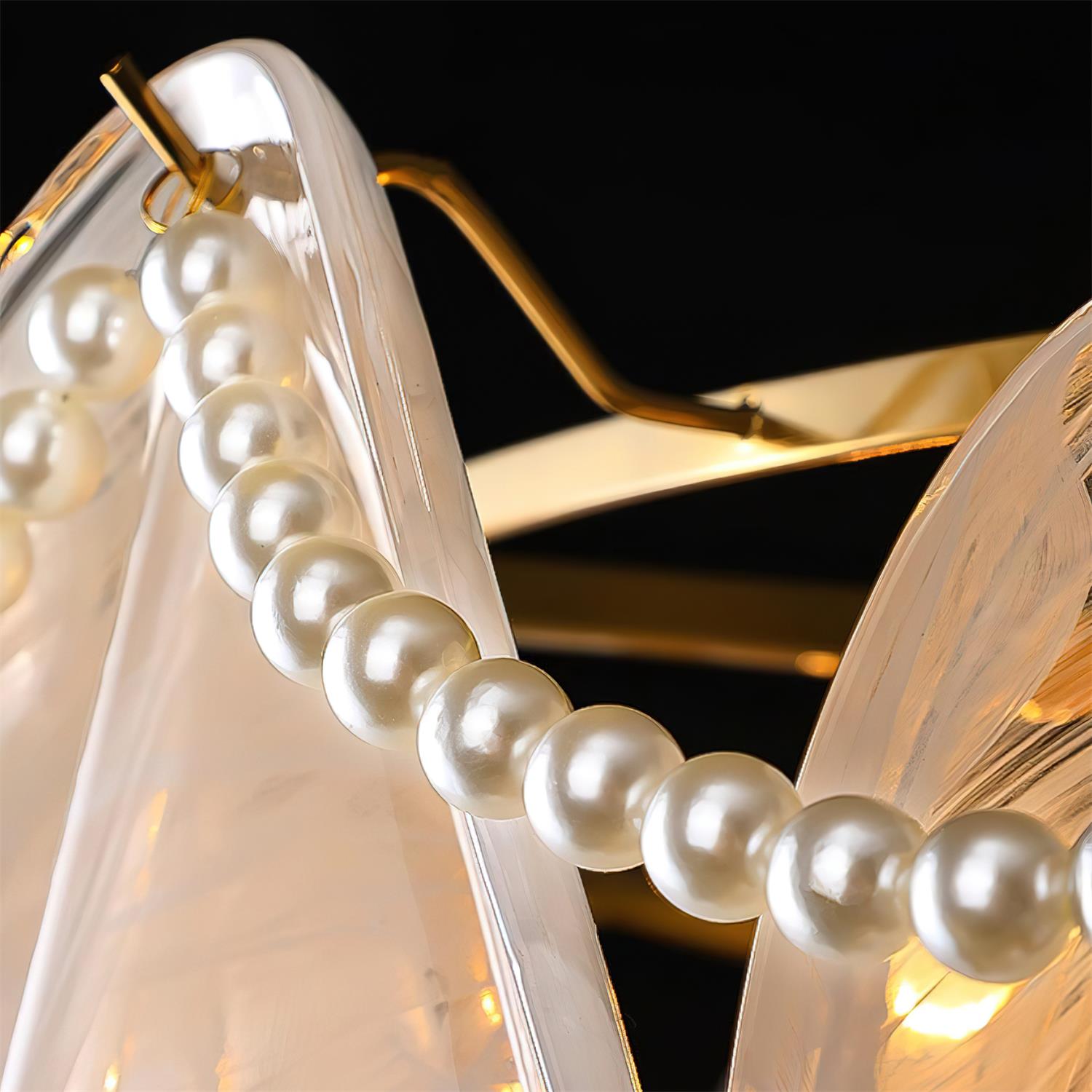 Lunaria Glass Petal Chandelier with Pearl - Letslighting