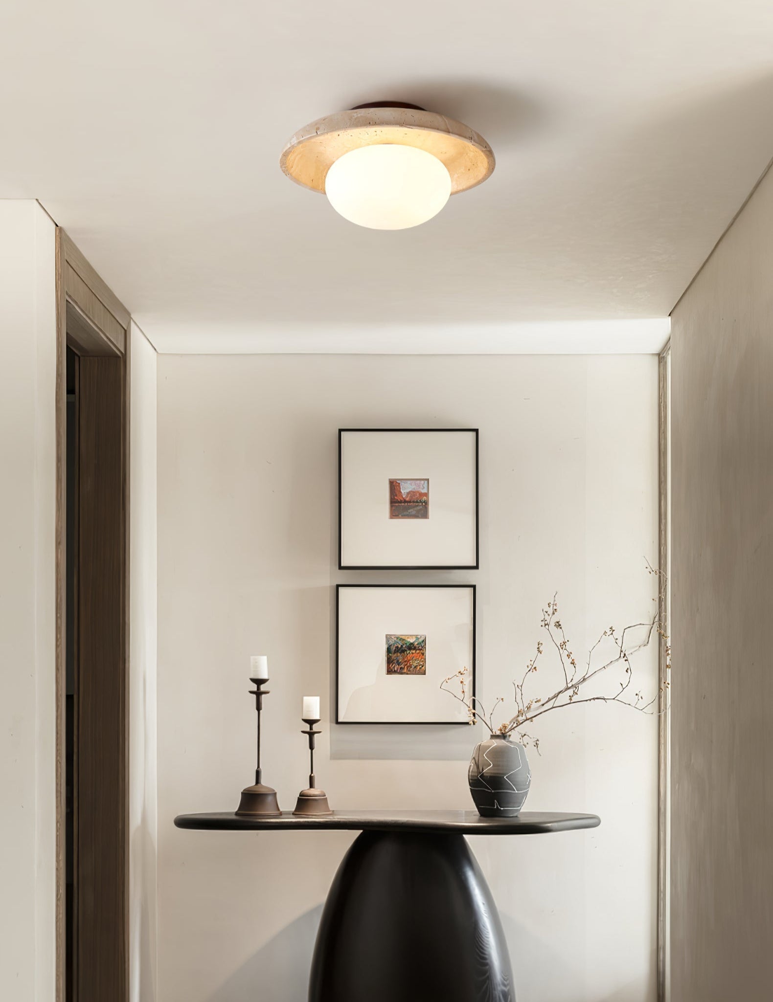 Cataliel Minimalist Travertine Ceiling Light - Letslighting
