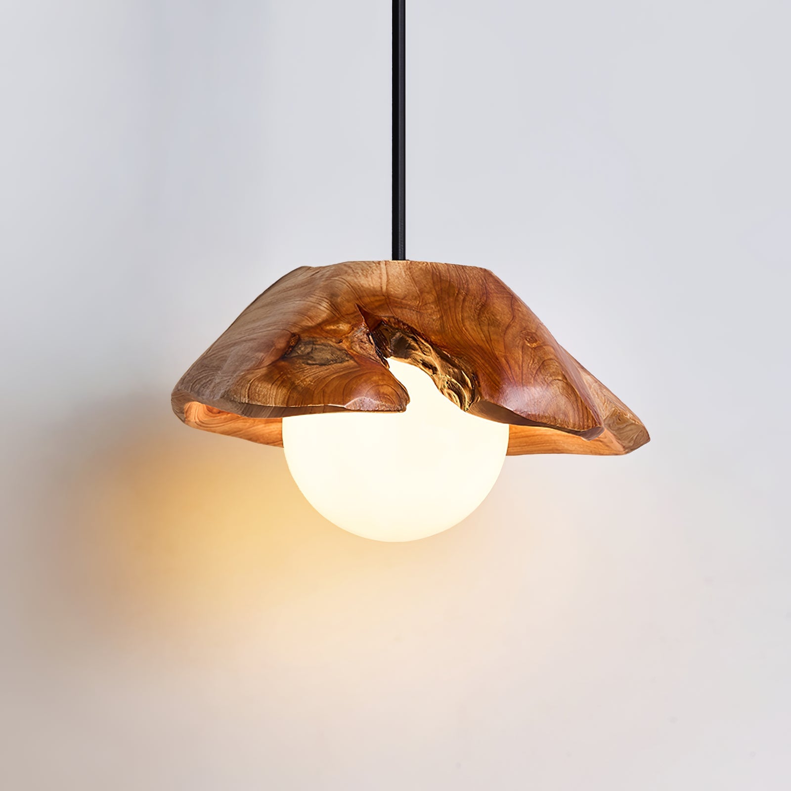 Lunawood Halo Bois Verre Suspension Lampe