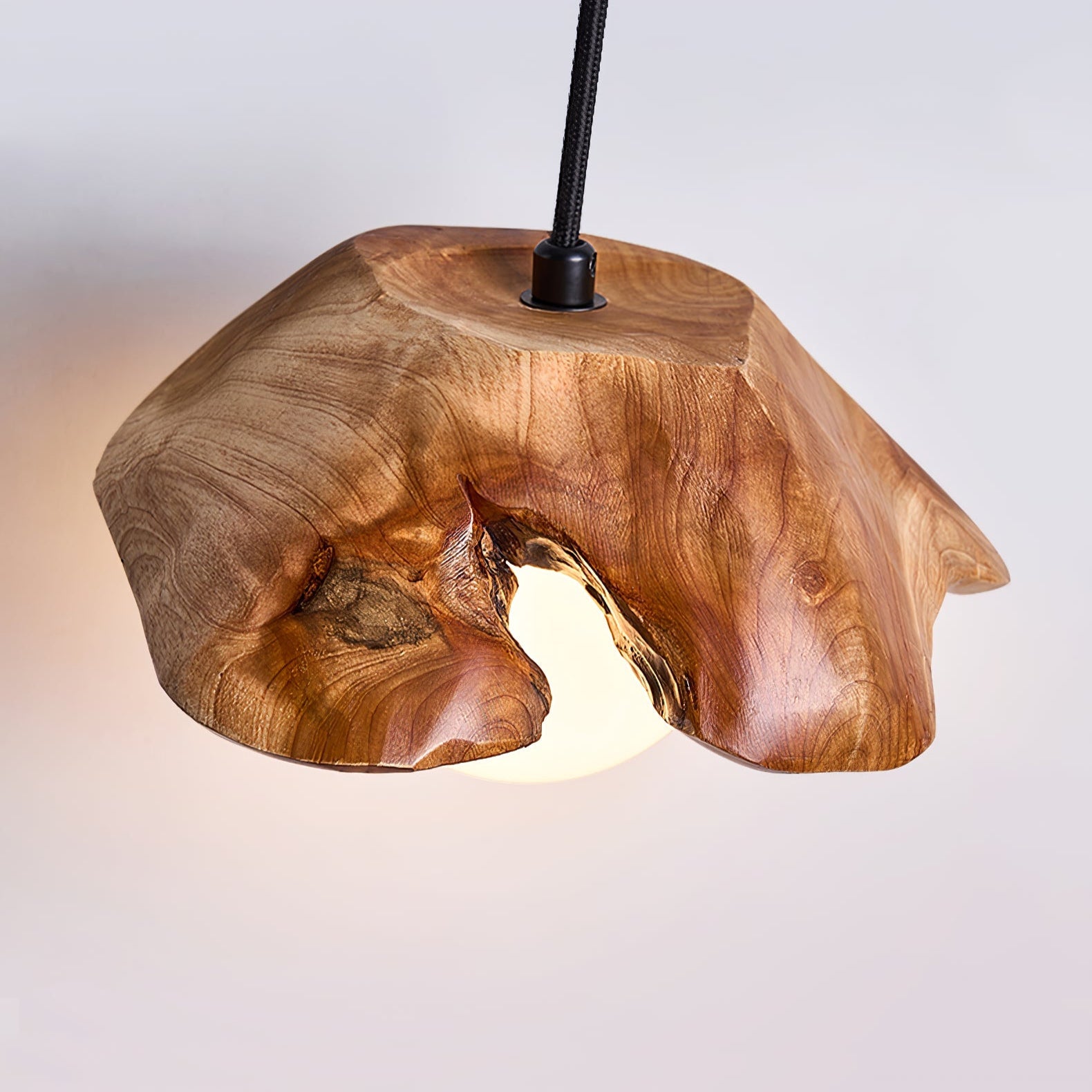 Lunawood Halo Bois Verre Suspension Lampe