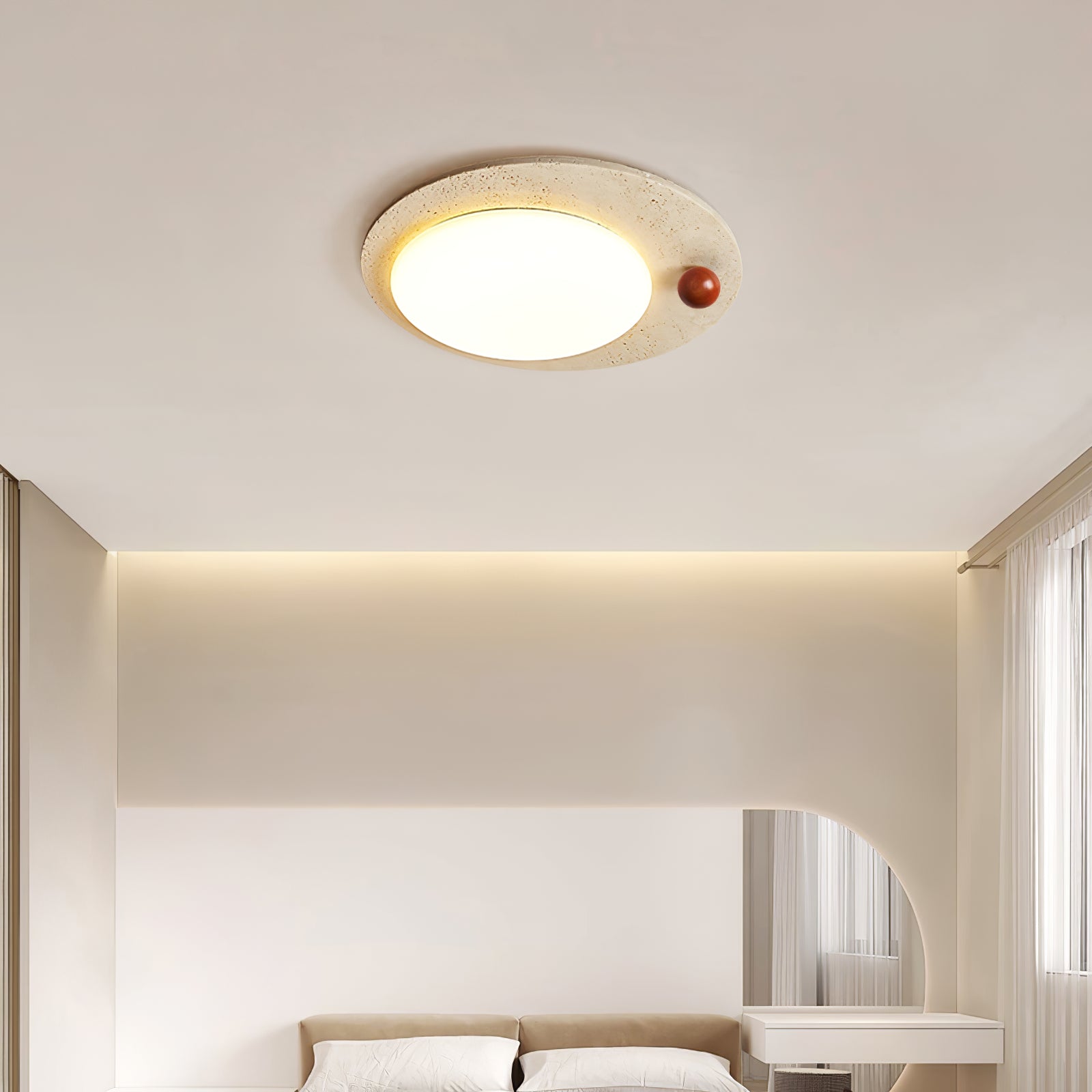 Circular Travertine Ceiling Light - Letslighting