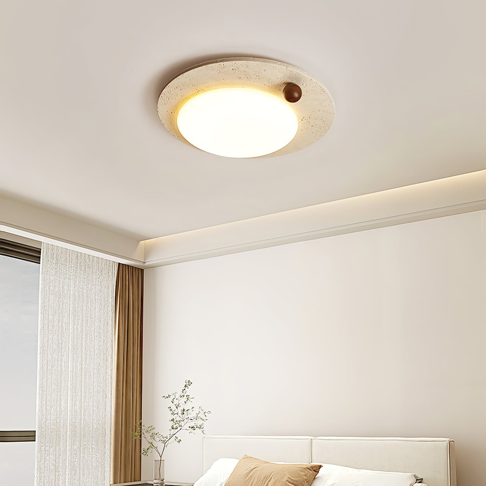 Circular Travertine Ceiling Light - Letslighting