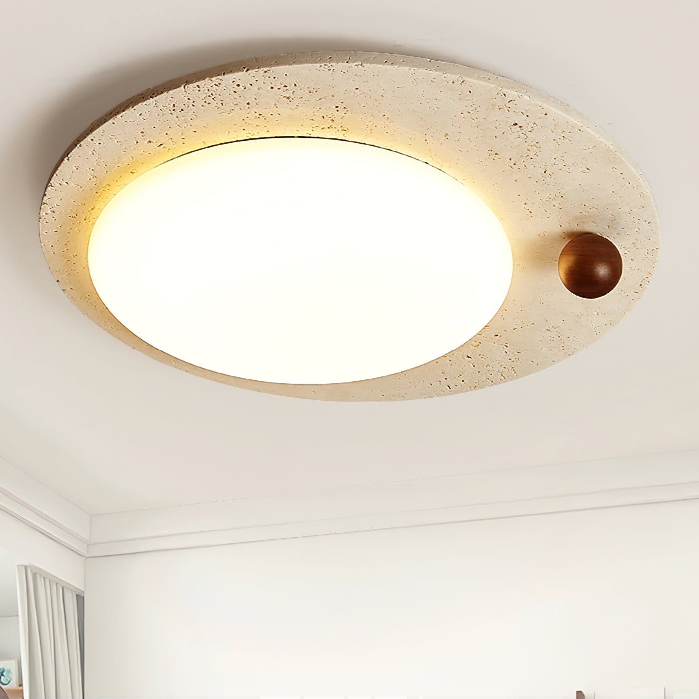 Circular Travertine Ceiling Light - Letslighting