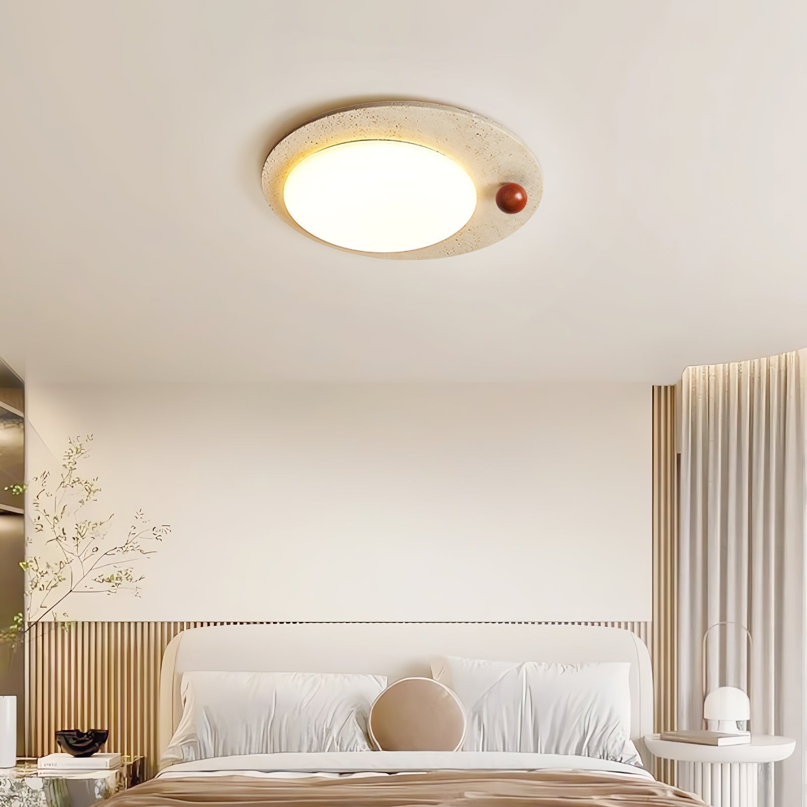 Circular Travertine Ceiling Light - Letslighting